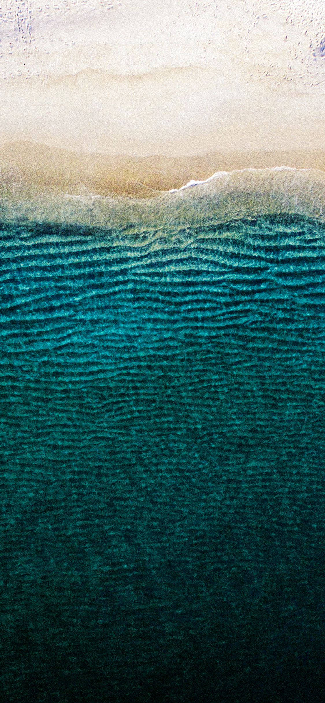 beach, aerial view, turquoise ocean waves, Full HD Phone Wallpaper