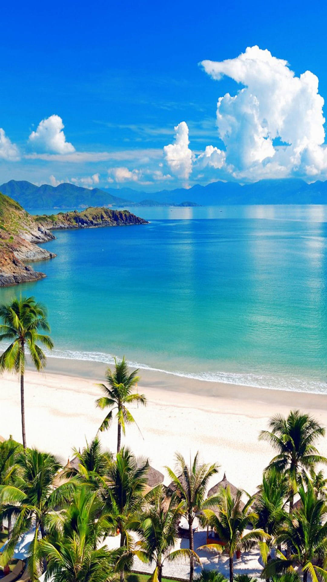 Serene Beach Wave on iPhone, tropical beach, turquoise waters, Full HD Phone Wallpaper