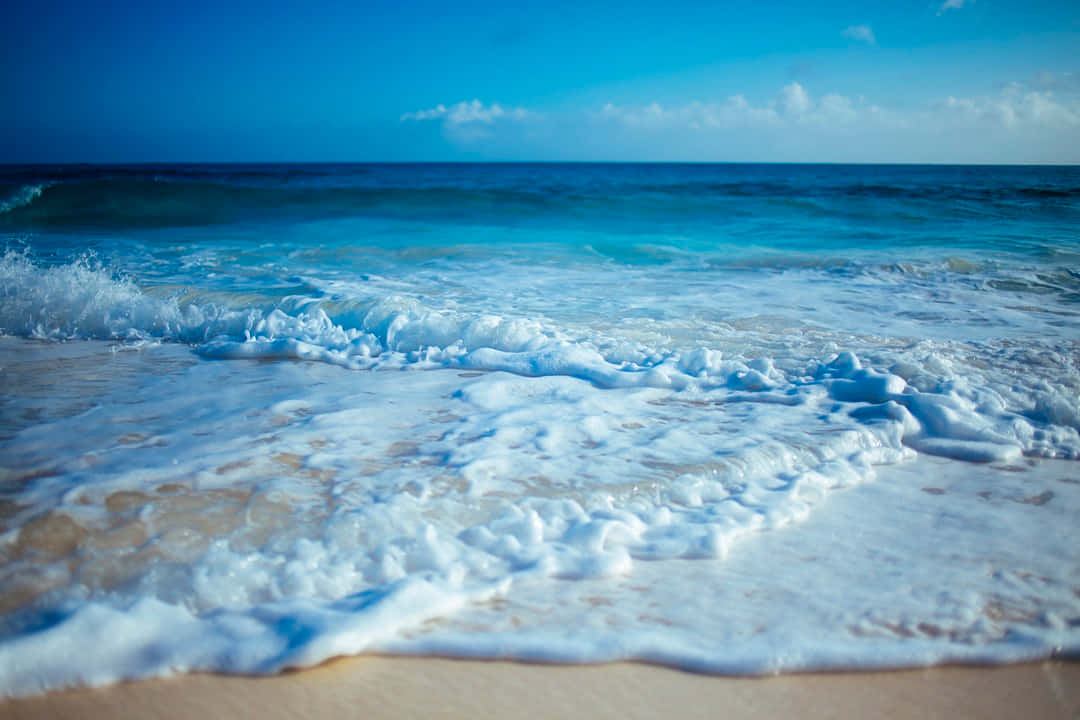 Beach Waves, turquoise waves, sandy shore, SD Desktop Wallpaper