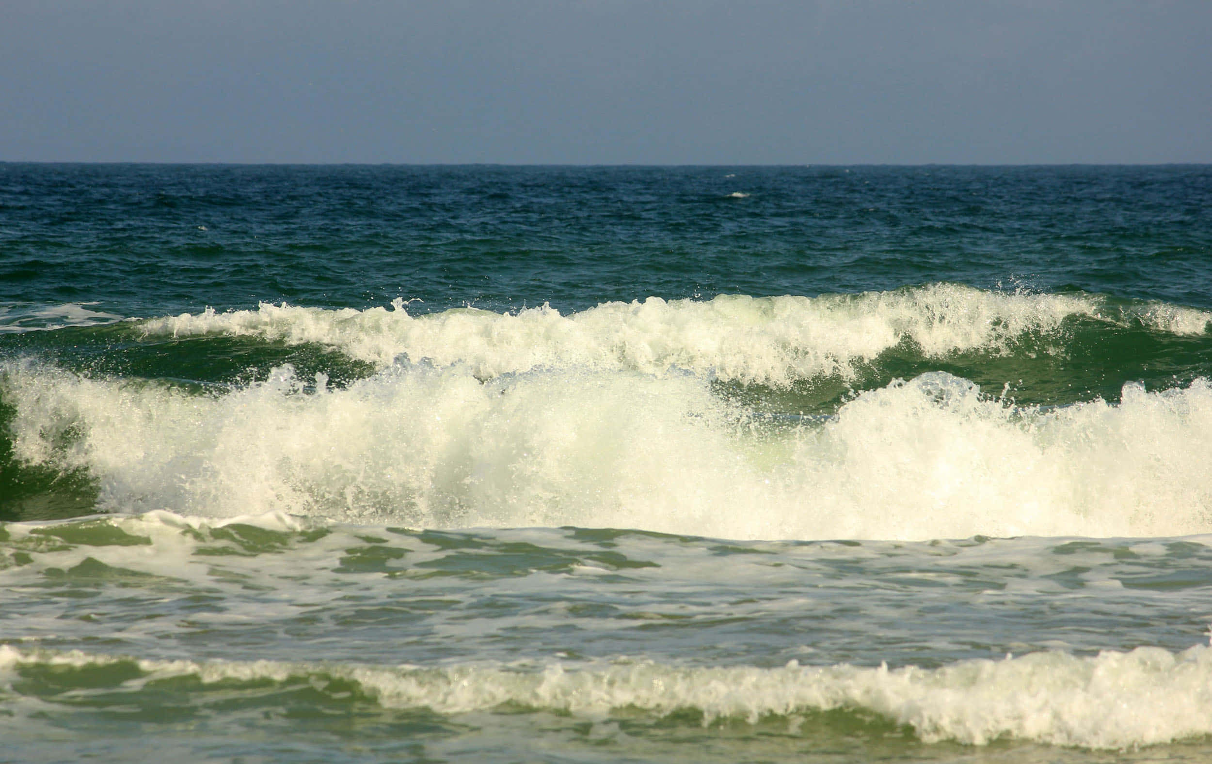 Beach Waves, sunset, ocean waves, Full HD Desktop Wallpaper