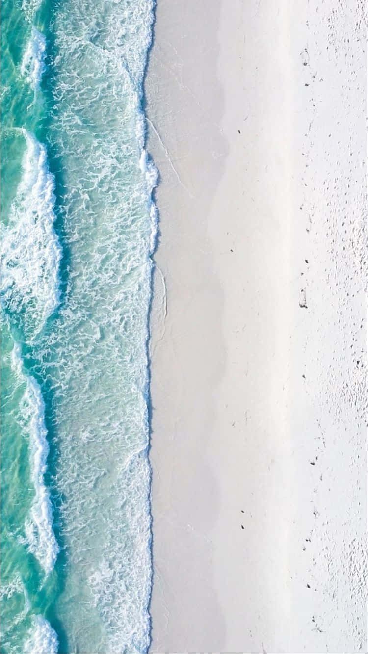 aerial view, turquoise waves, pristine white sandy beach, HD Phone Wallpaper