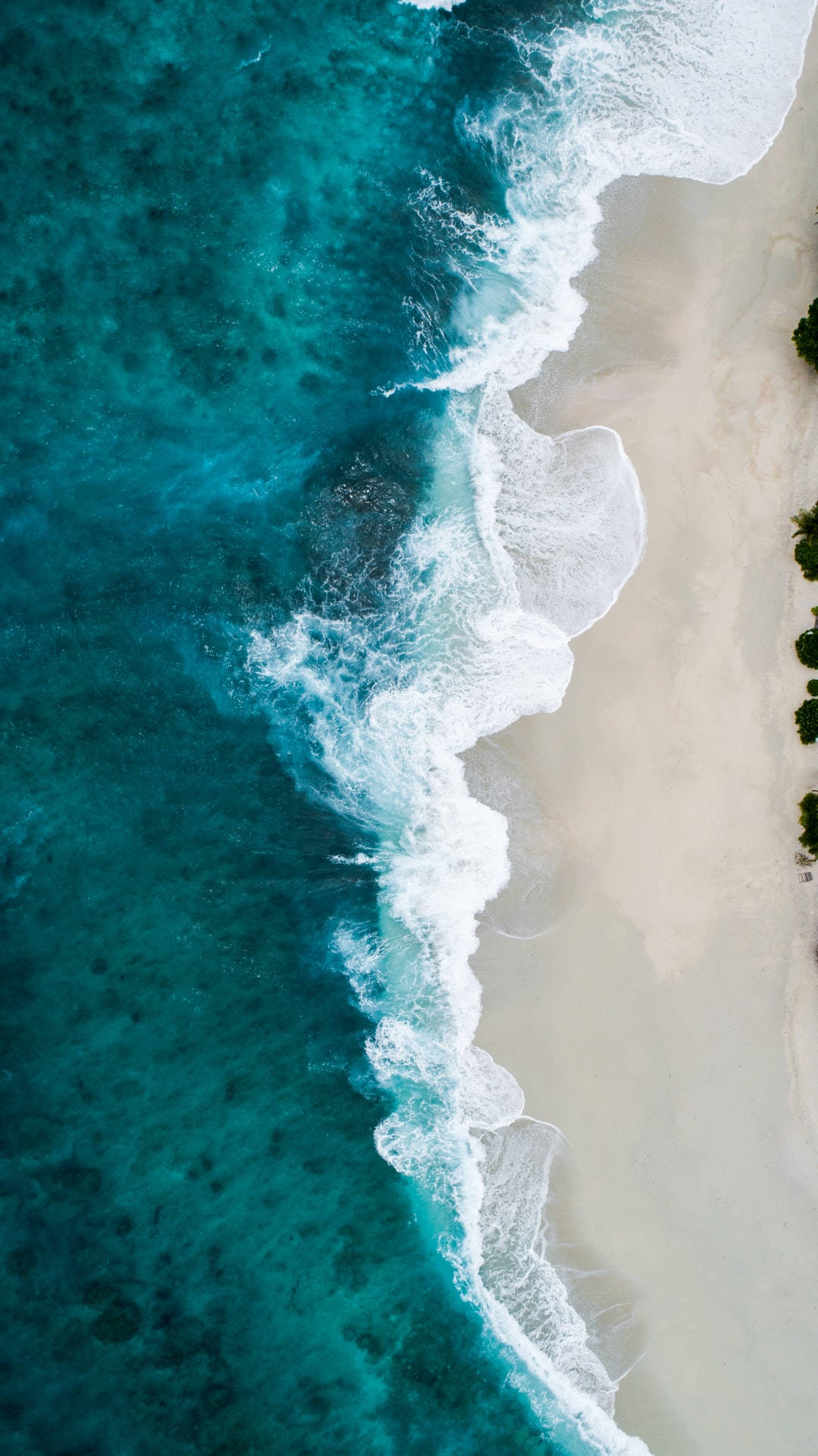 crashing wave, sandy beach, turquoise waves, Full HD Phone Wallpaper