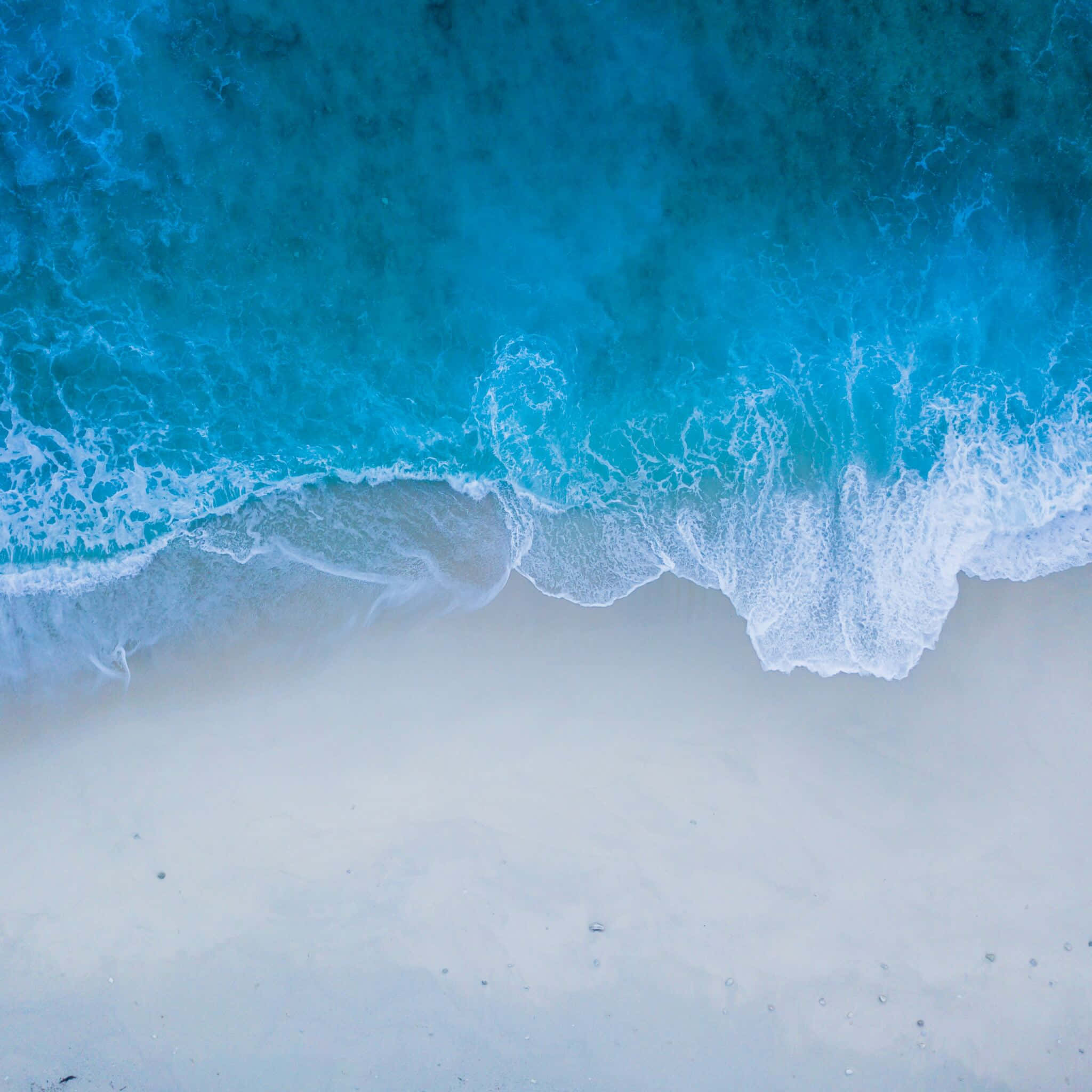 blue wave, turquoise ocean, pristine white sandy beach, Full HD Desktop Wallpaper