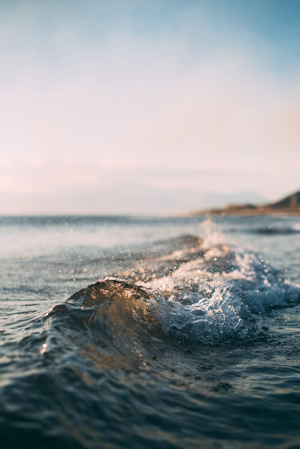beach, small waves, sunlit ocean, HD Phone Wallpaper