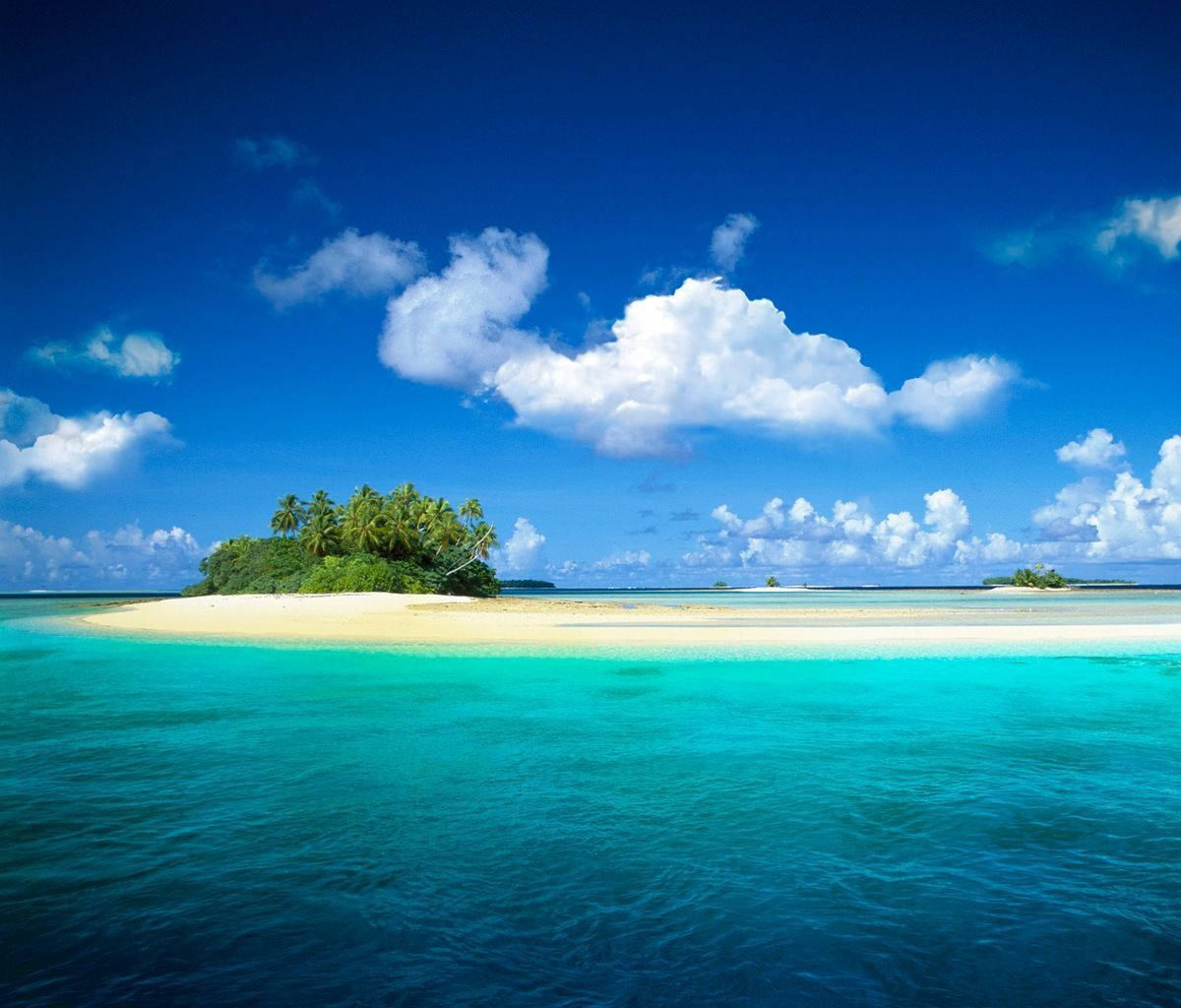 white beach, Lenovo tablet screen, tropical island, SD Desktop Wallpaper