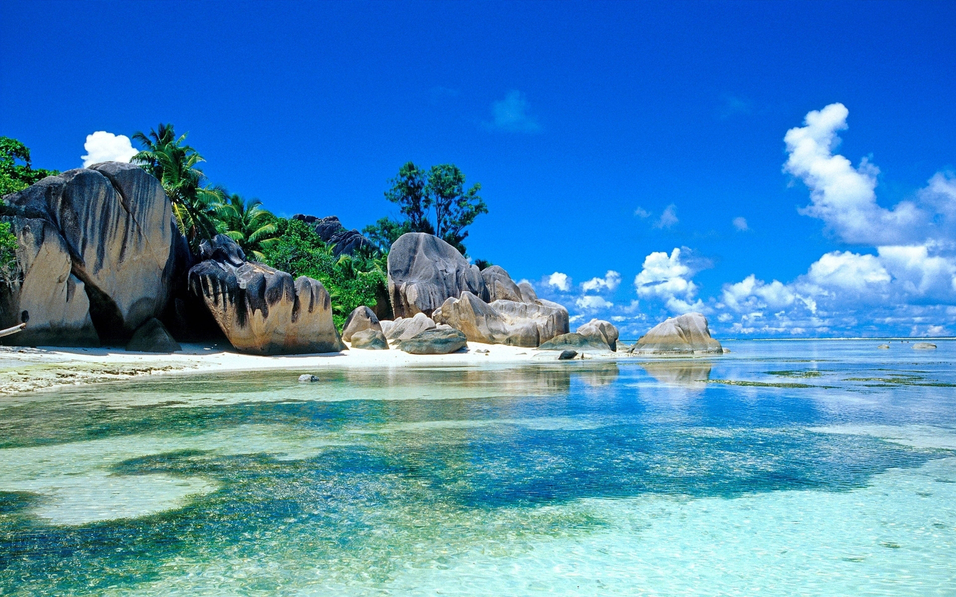 32K Ultra HD, turquoise waters, white sand beach, 4K Desktop Wallpaper