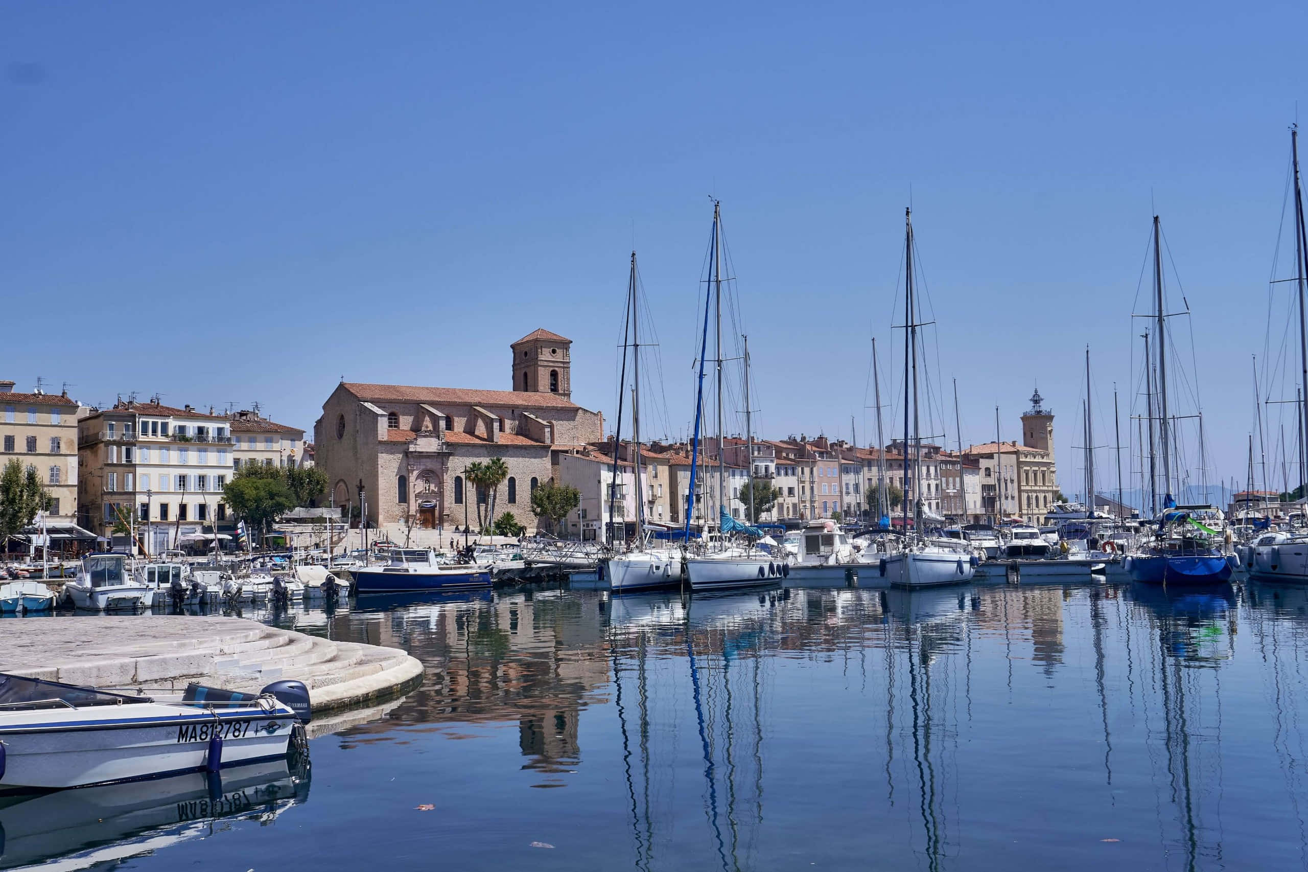 seaside, harbor, sailboats, 2K Desktop Wallpaper