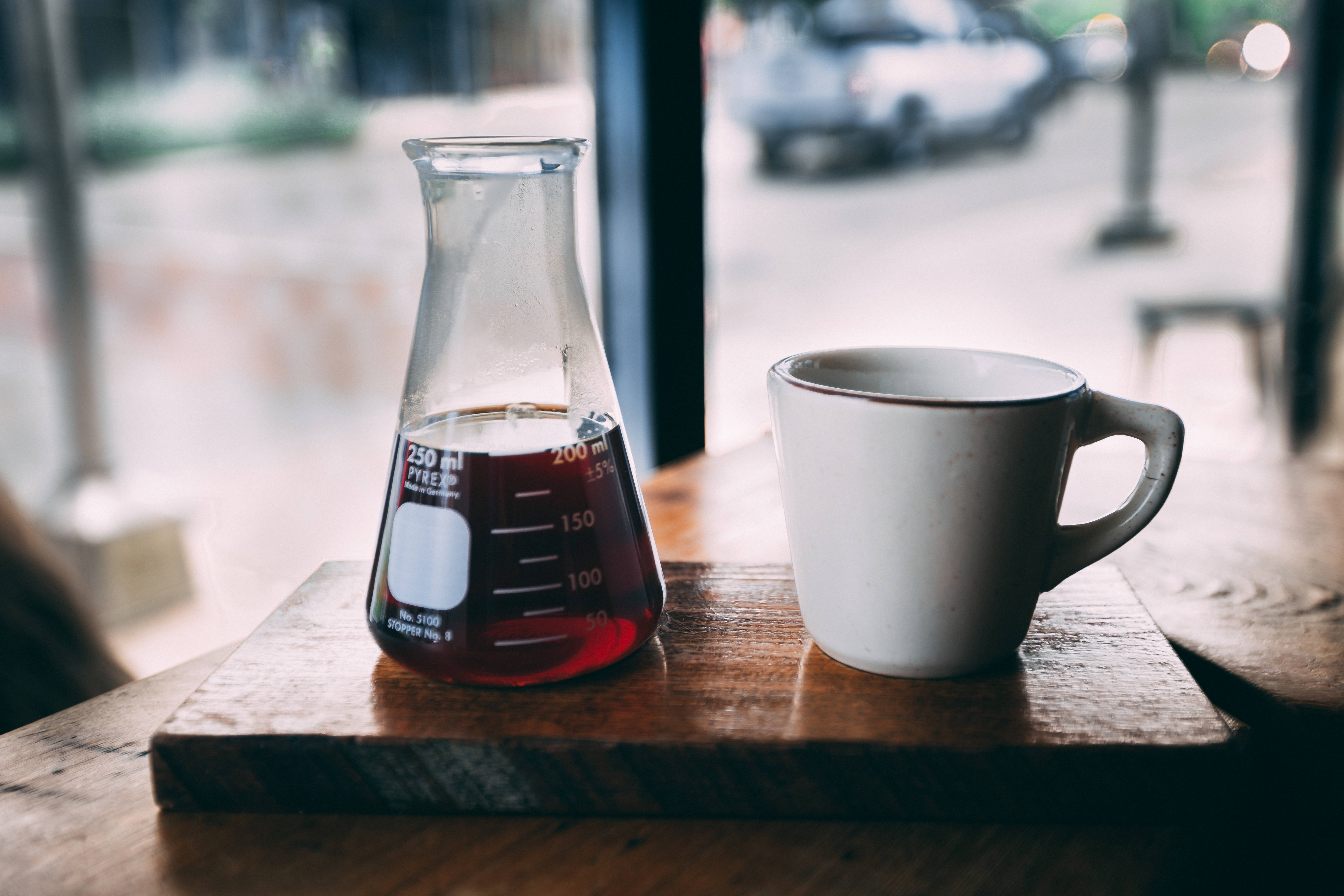 Beaker, coffee, white mug, 5K Desktop Wallpaper