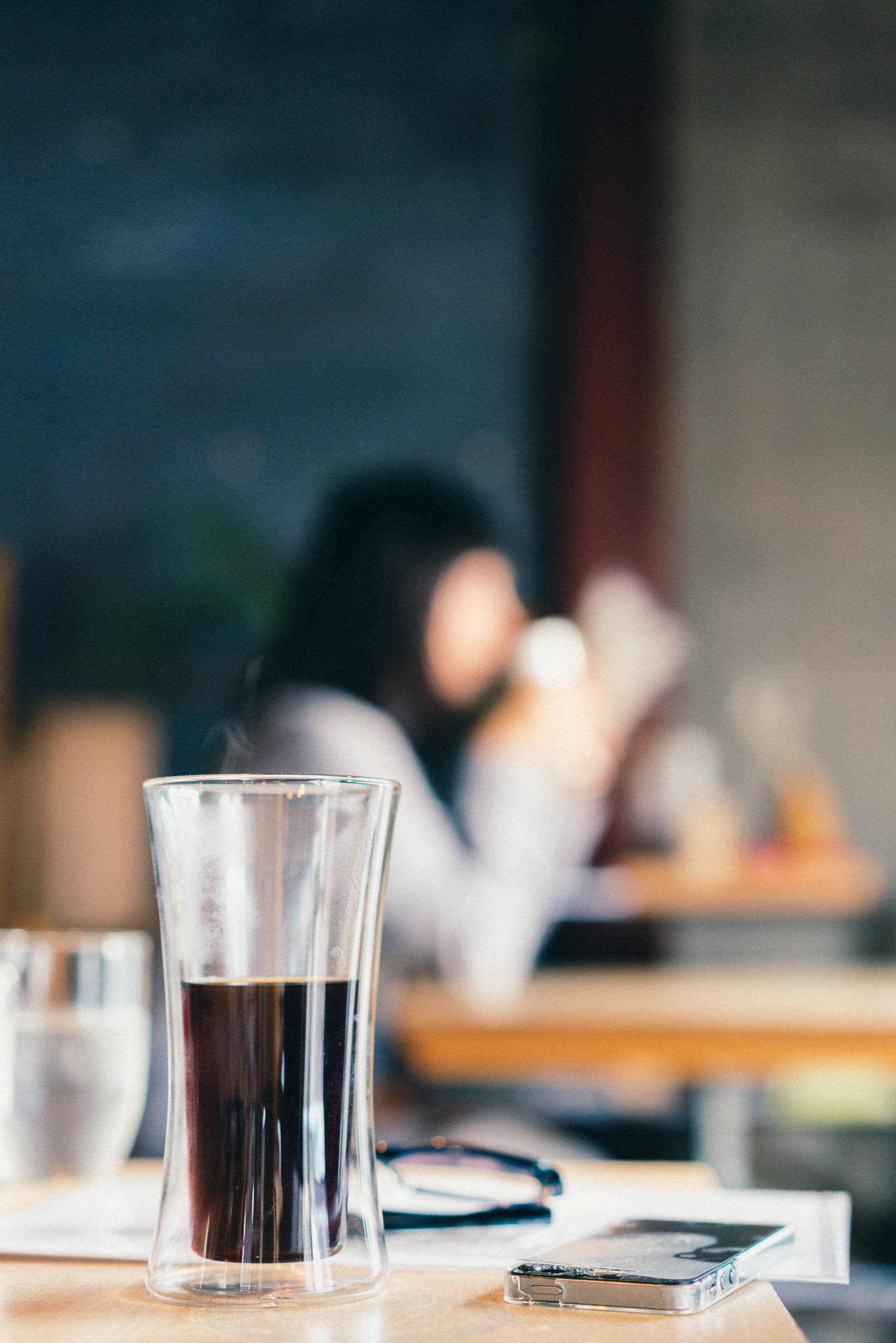 Beaker, clear glass, steaming black coffee, Full HD Phone Wallpaper
