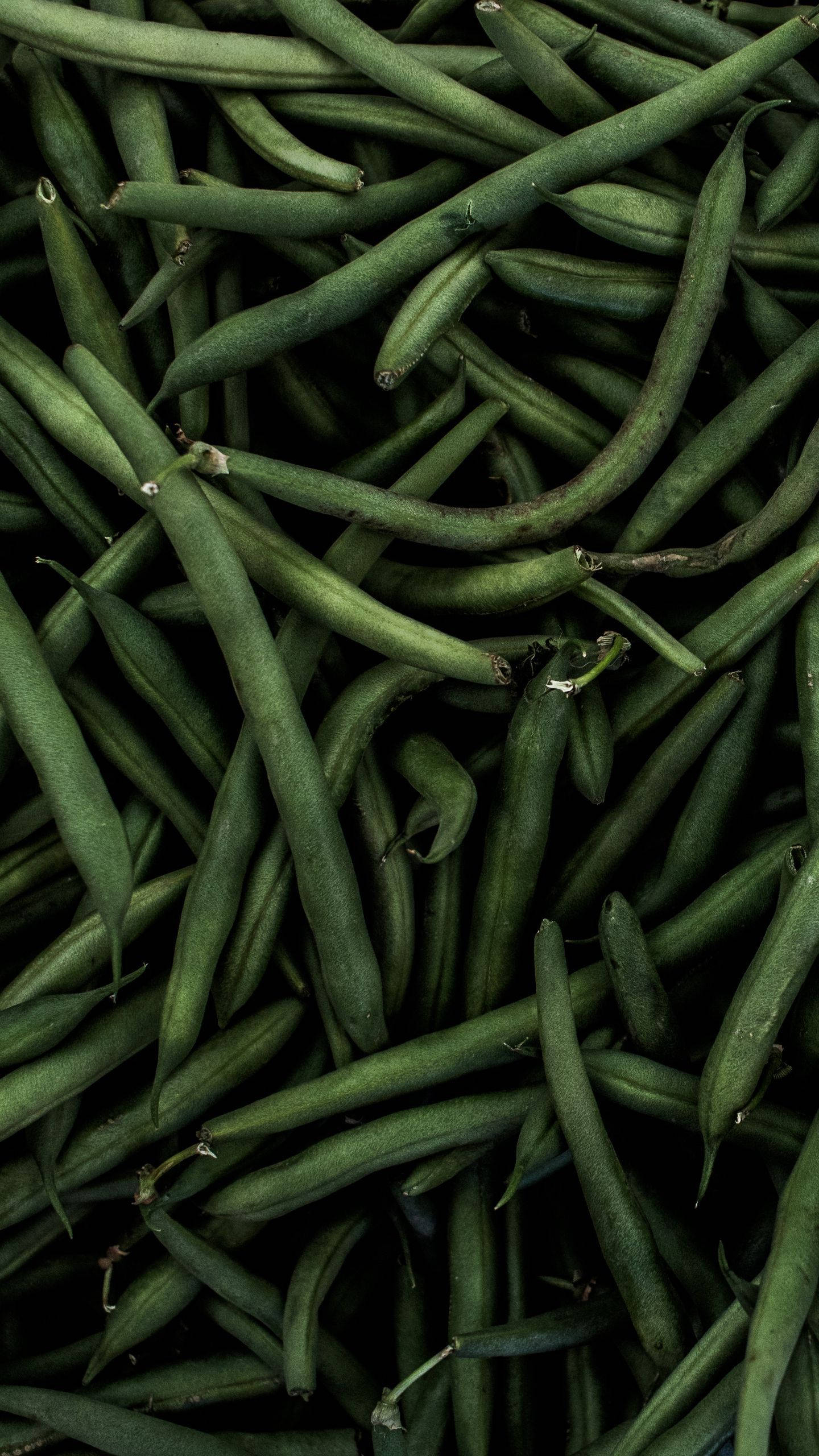 green beans, natural textures, deep shadows, 2K Phone Wallpaper