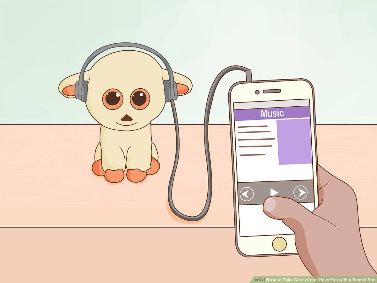 Beanie Boos, headphones, smartphone, SD Desktop Wallpaper