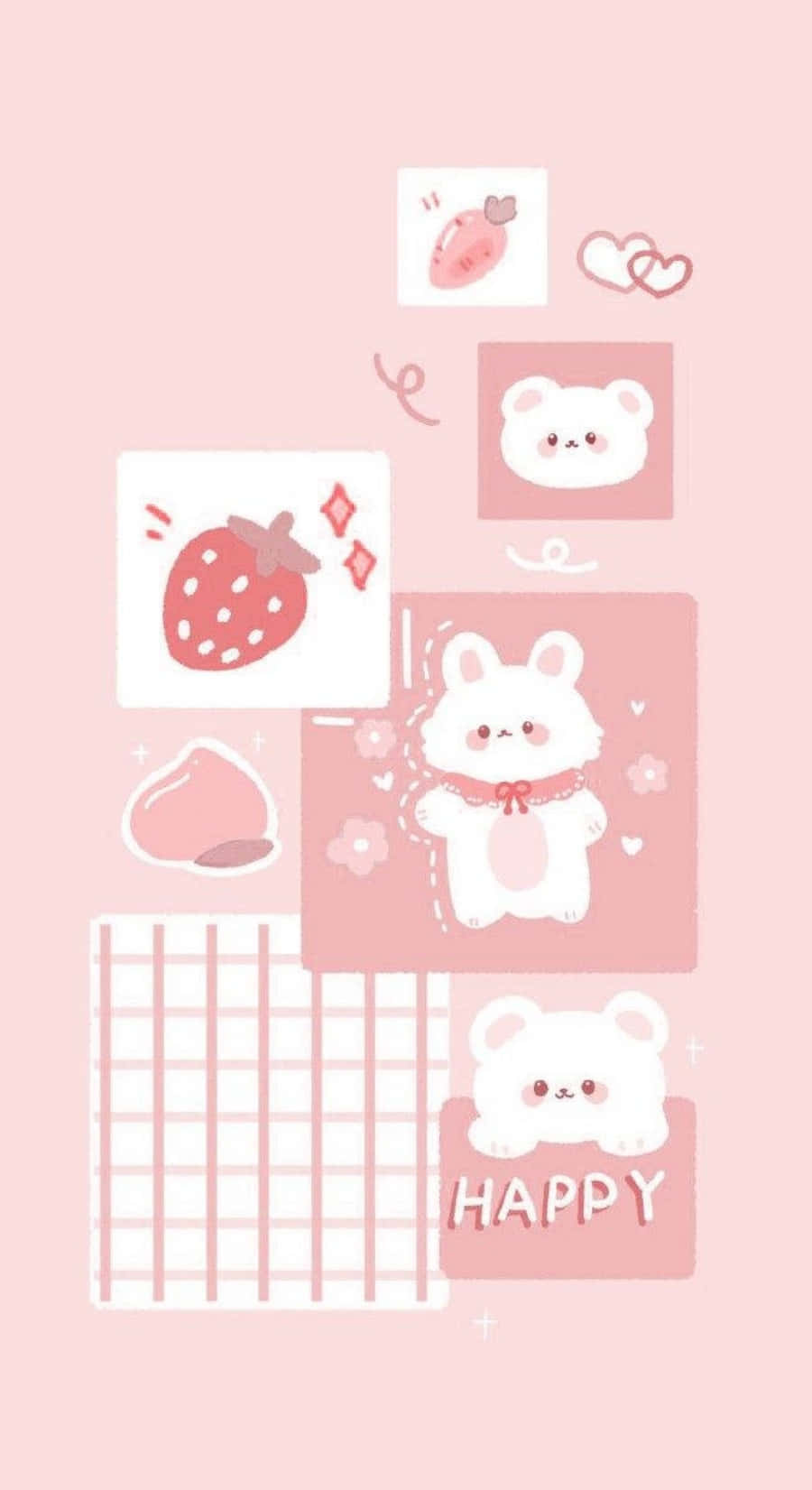 Aesthetic Pink Kawaii Pink Bear, pastel pink, cute cartoon bears, HD Phone Wallpaper