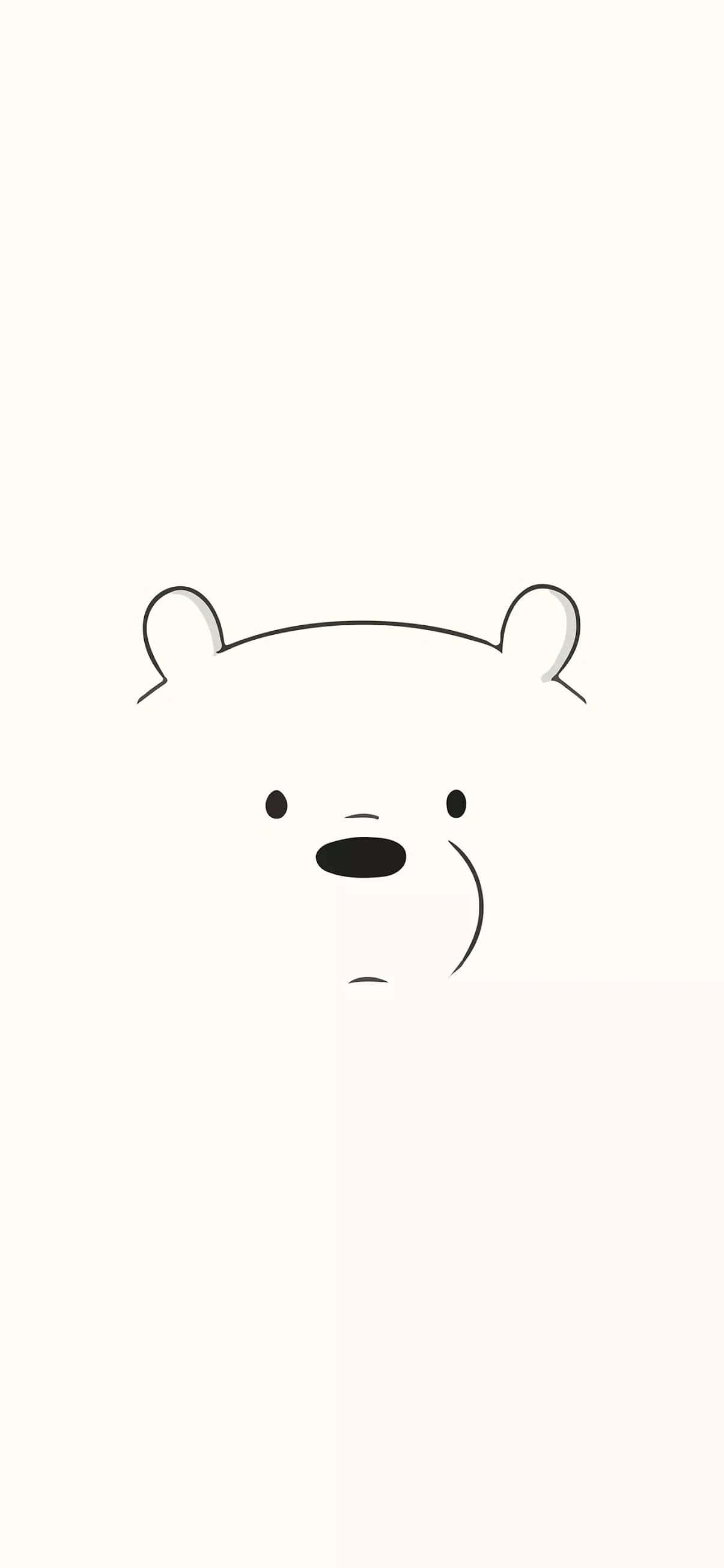 iPhone, white, bear face, 2K Phone Wallpaper