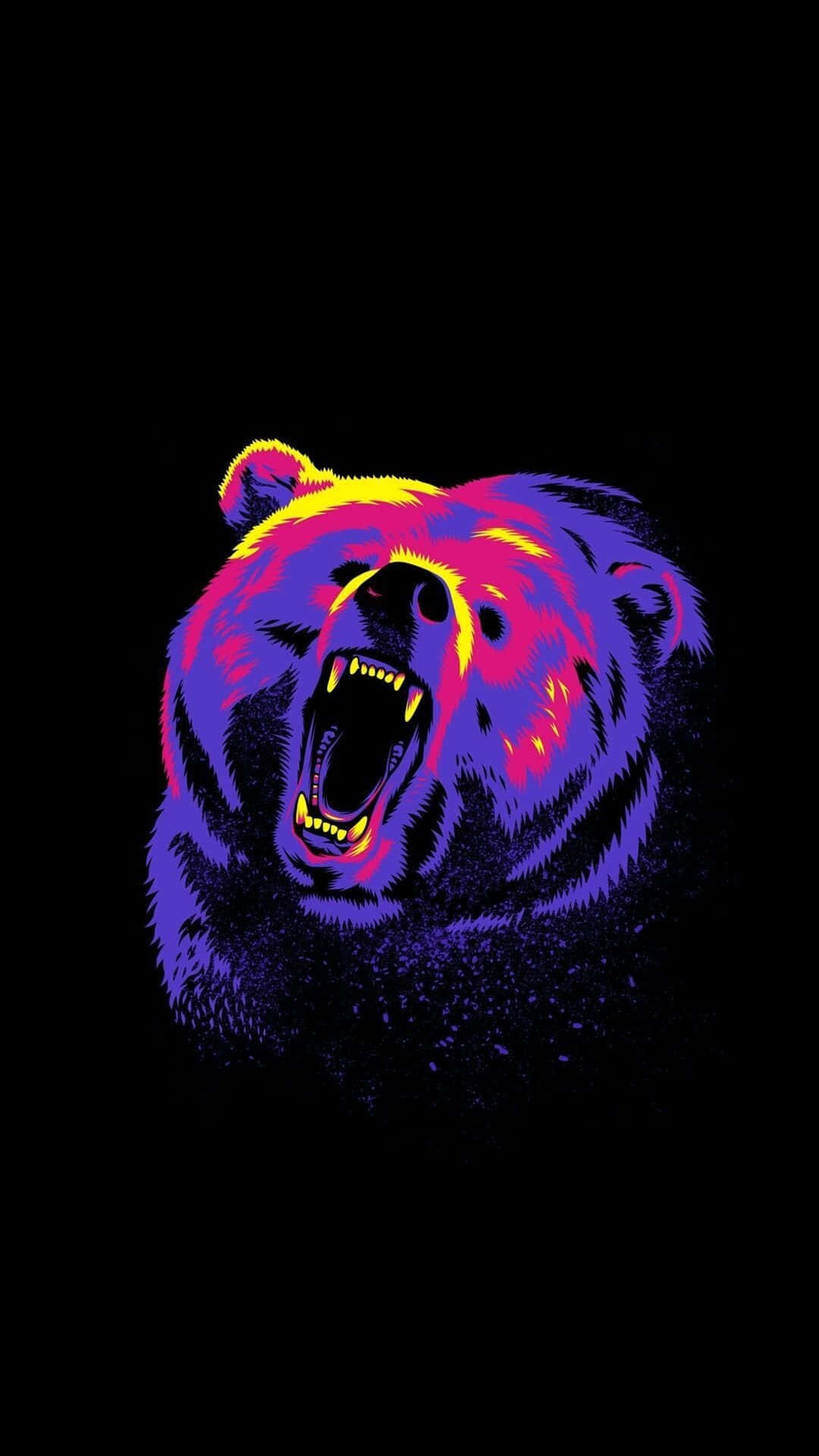 Cool Bear, neon purple, pink, Full HD Phone Wallpaper