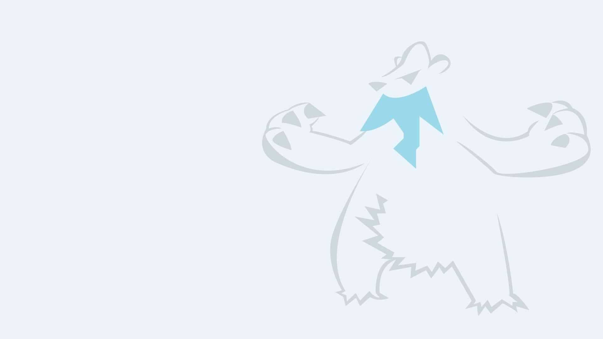 Beartic, white, minimalist line-art, Full HD Desktop Wallpaper