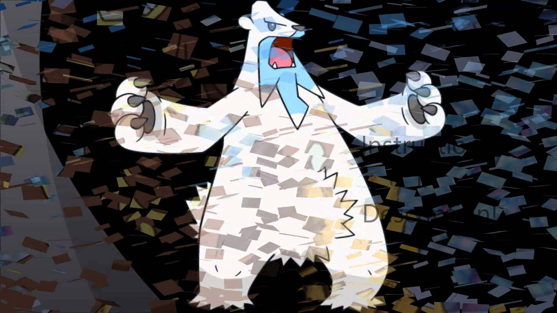 Beartic, blue scarf, confetti, Full HD Desktop Wallpaper