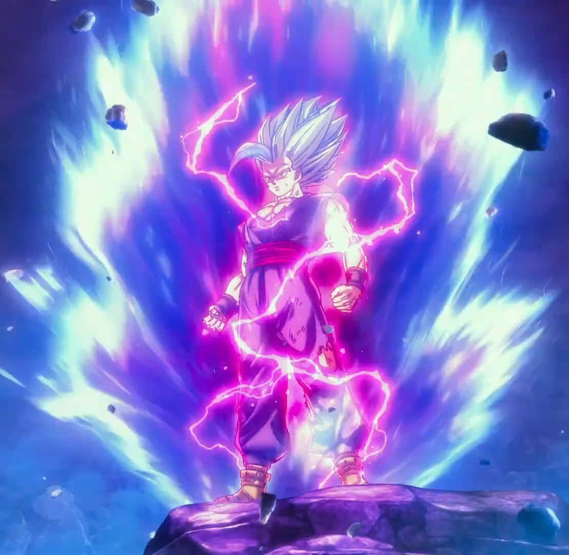 Beast Gohan, silver-haired, purple rock, SD Desktop Wallpaper