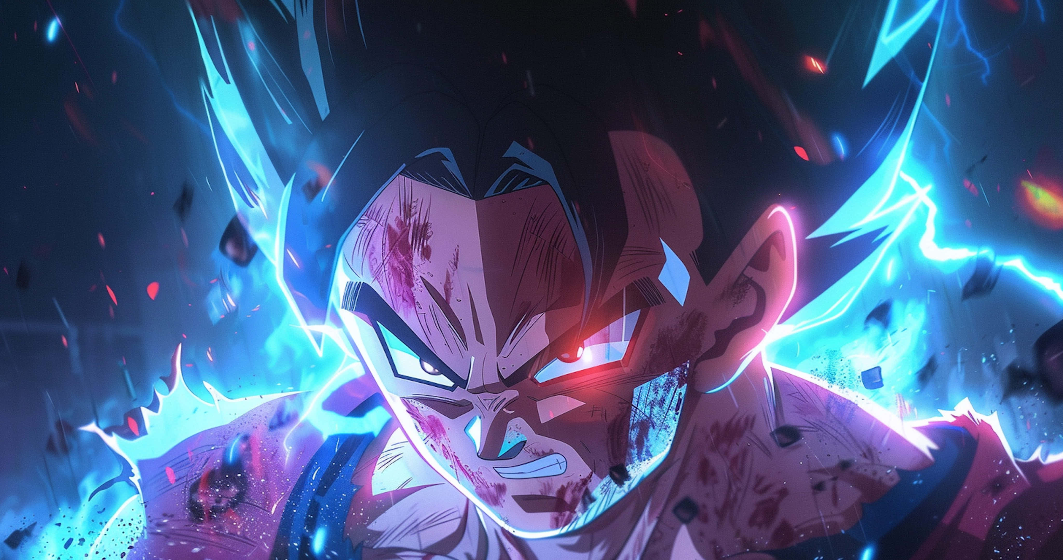 Beast Gohan, spiky hair, glowing eyes, 4K Desktop Wallpaper