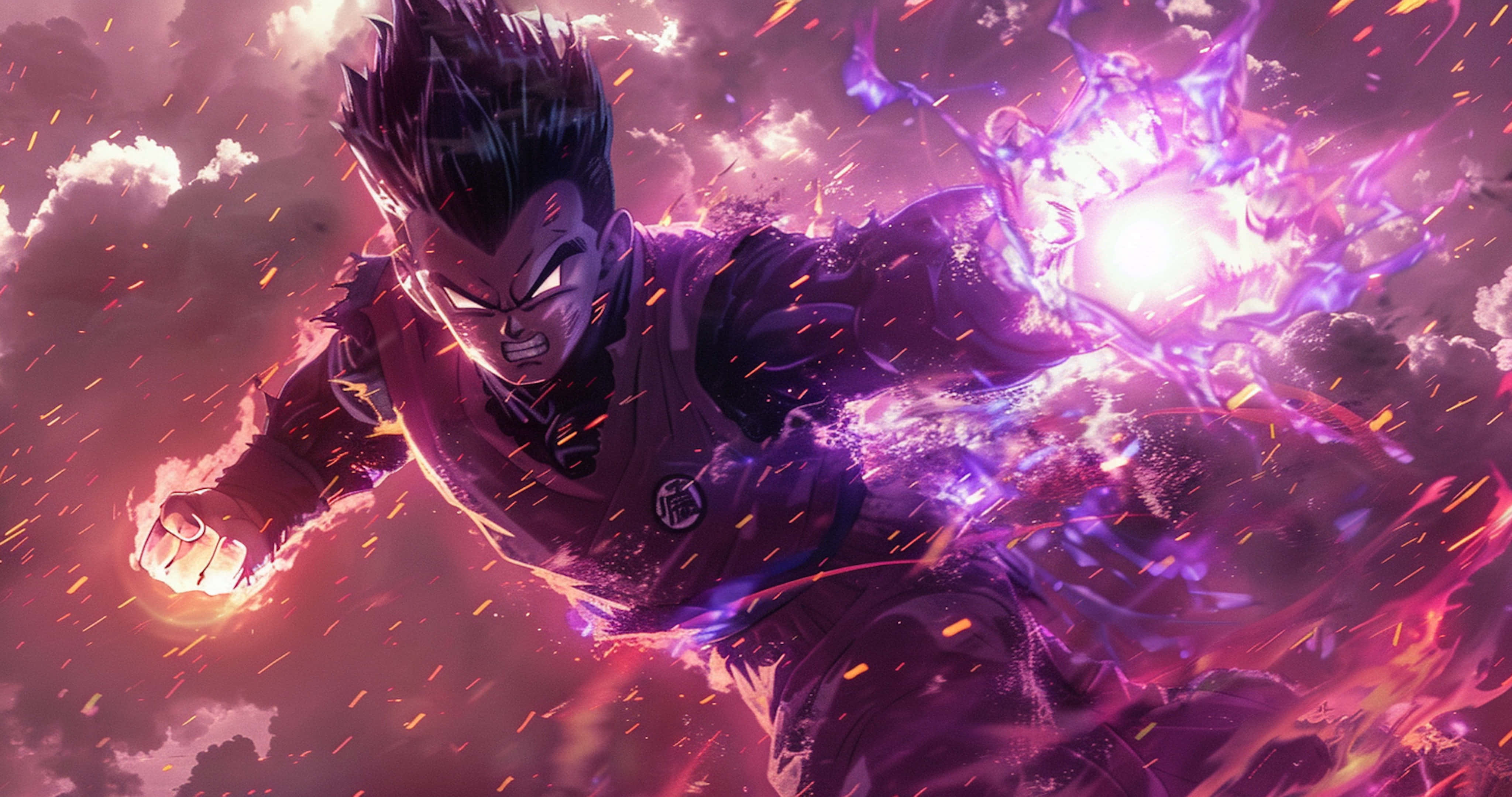 Beast Gohan, dark armor, glowing fists, 4K Desktop Wallpaper