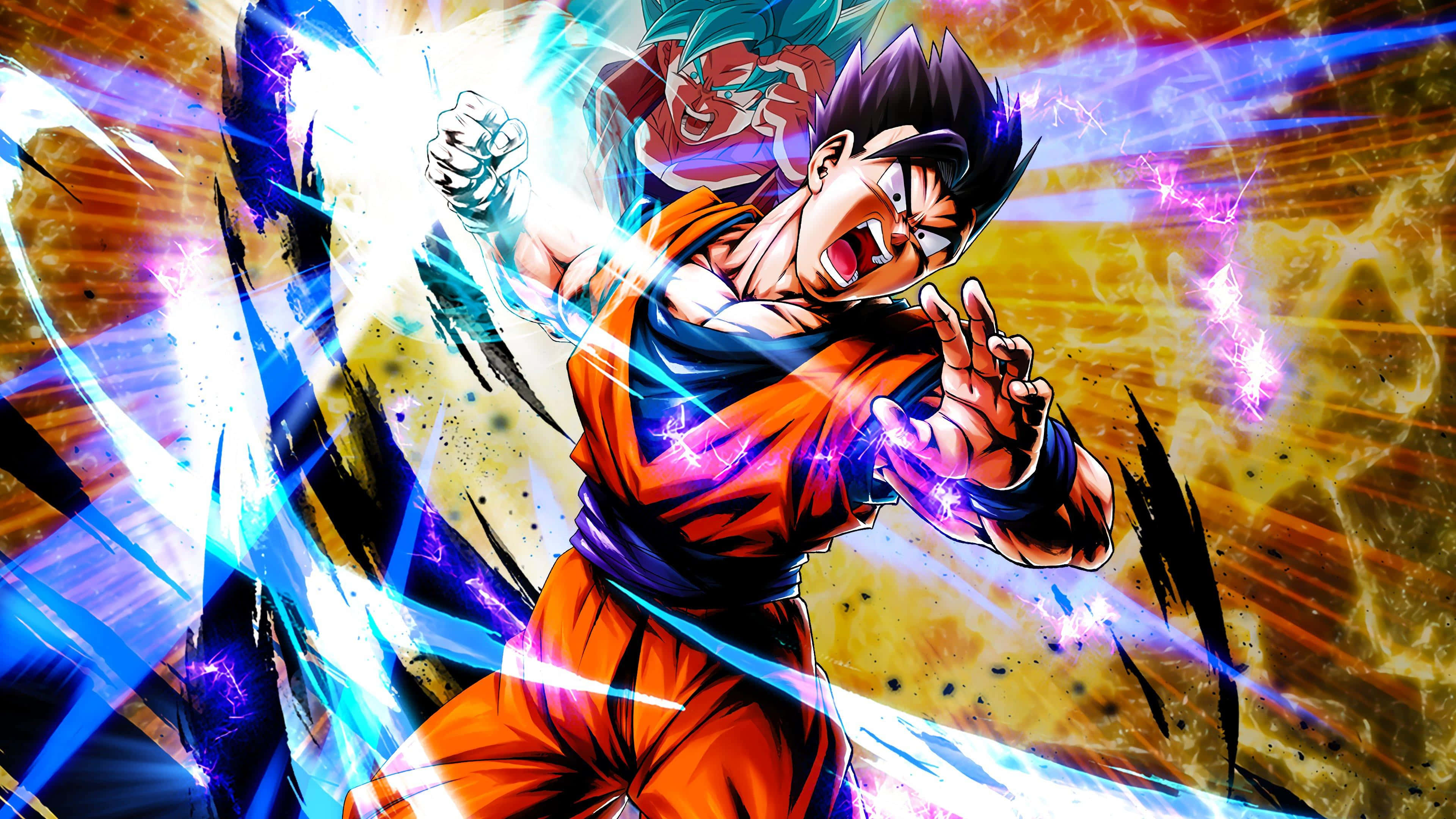 Beast Gohan, orange gi, glowing blue energy blast, 4K Desktop Wallpaper