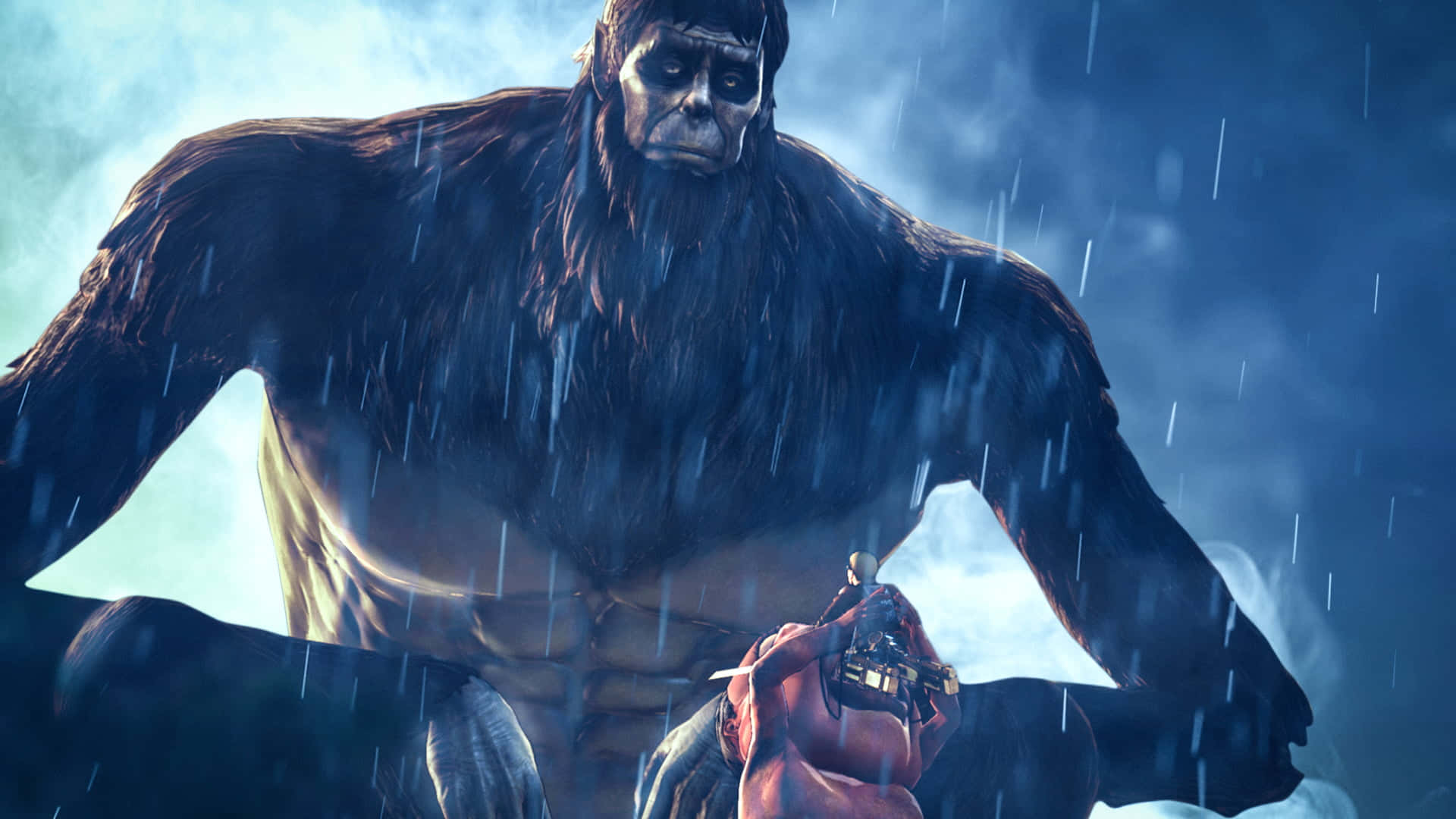 Beast Titan, giant ape, small figure, Full HD Desktop Wallpaper