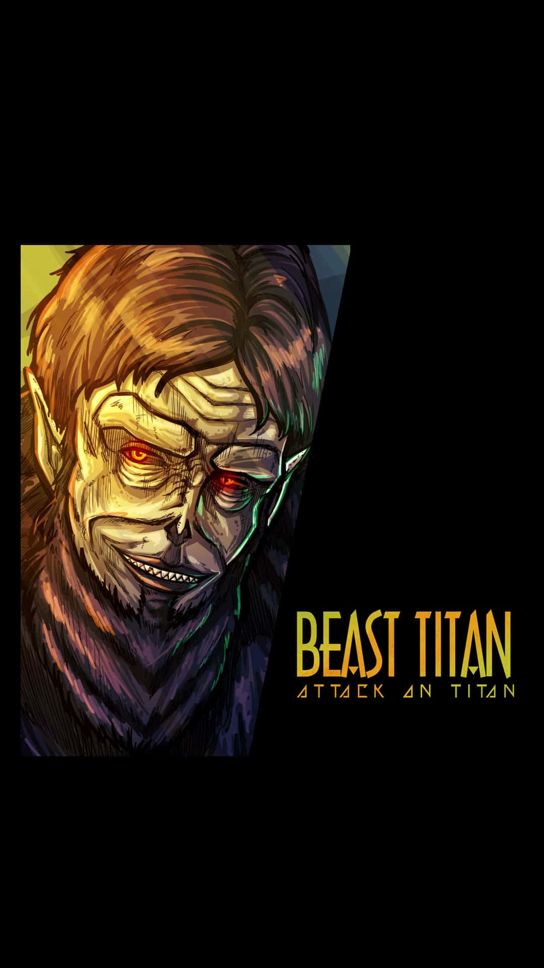 Beast Titan, glowing red eyes, sharp teeth, Full HD Phone Wallpaper