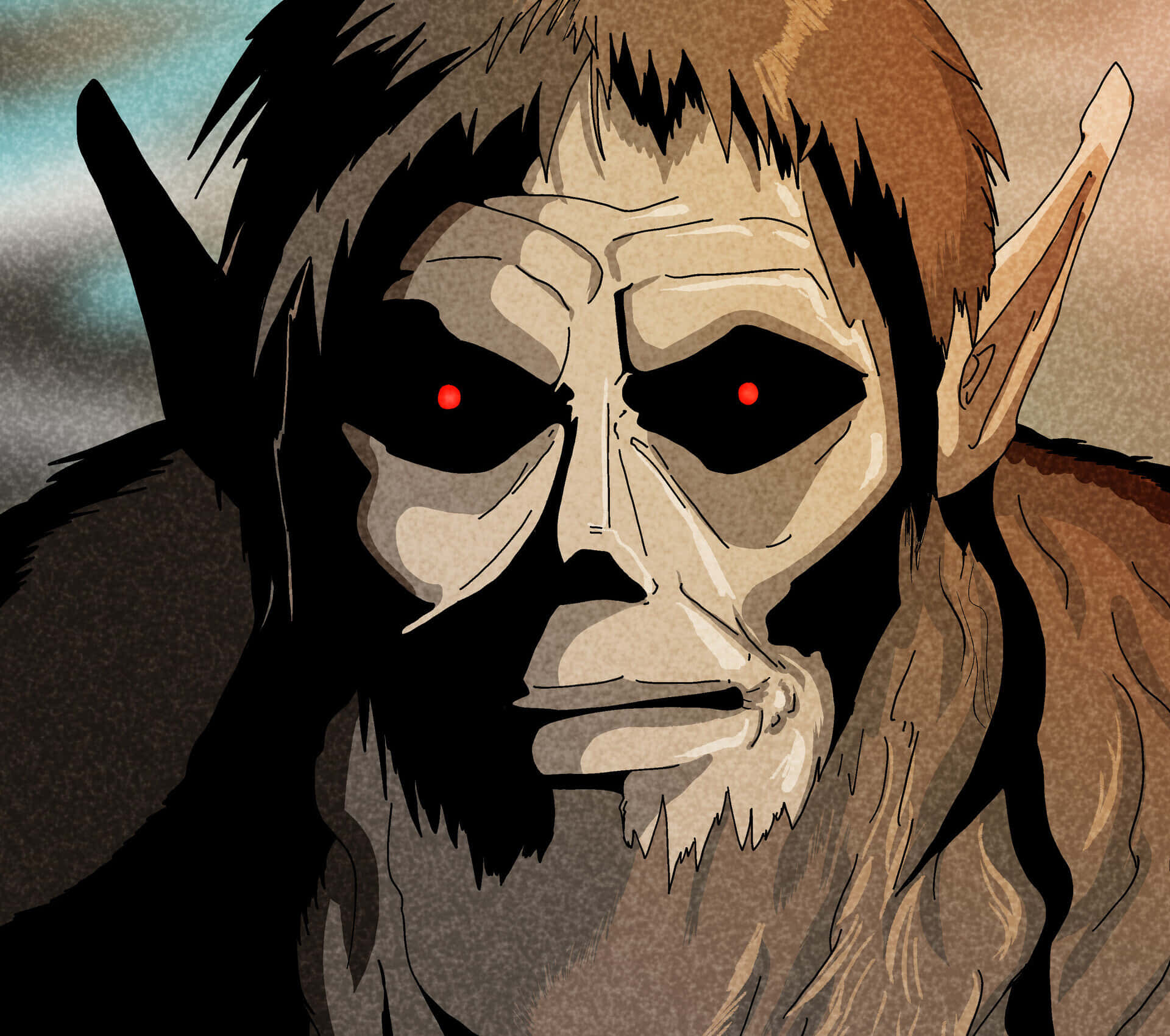 Beast Titan, glowing red eyes, sharp ears, Full HD Desktop Wallpaper