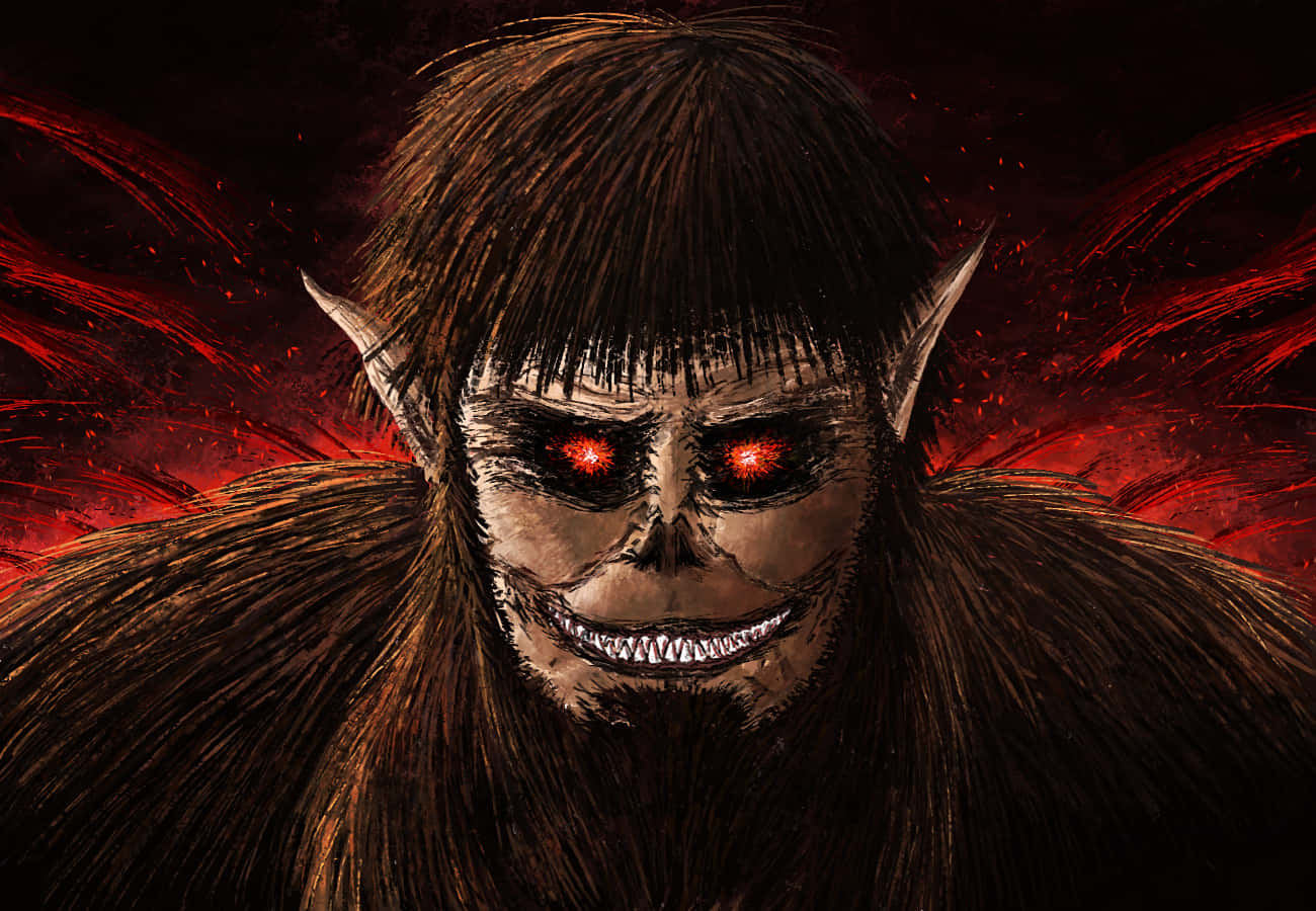 Beast Titan, glowing red eyes, sharp teeth, HD Desktop Wallpaper