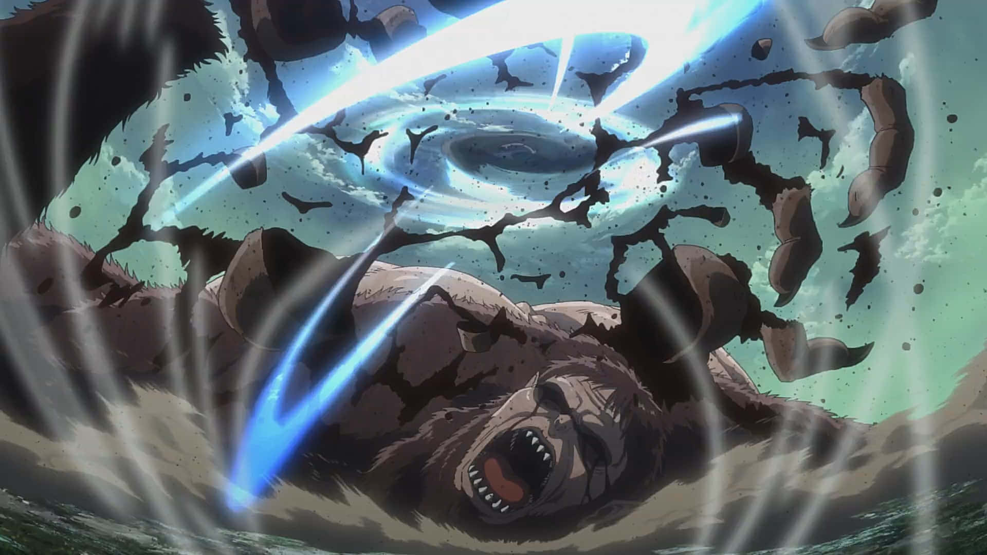 Beast Titan, blue energy beams, sky, Full HD Desktop Wallpaper
