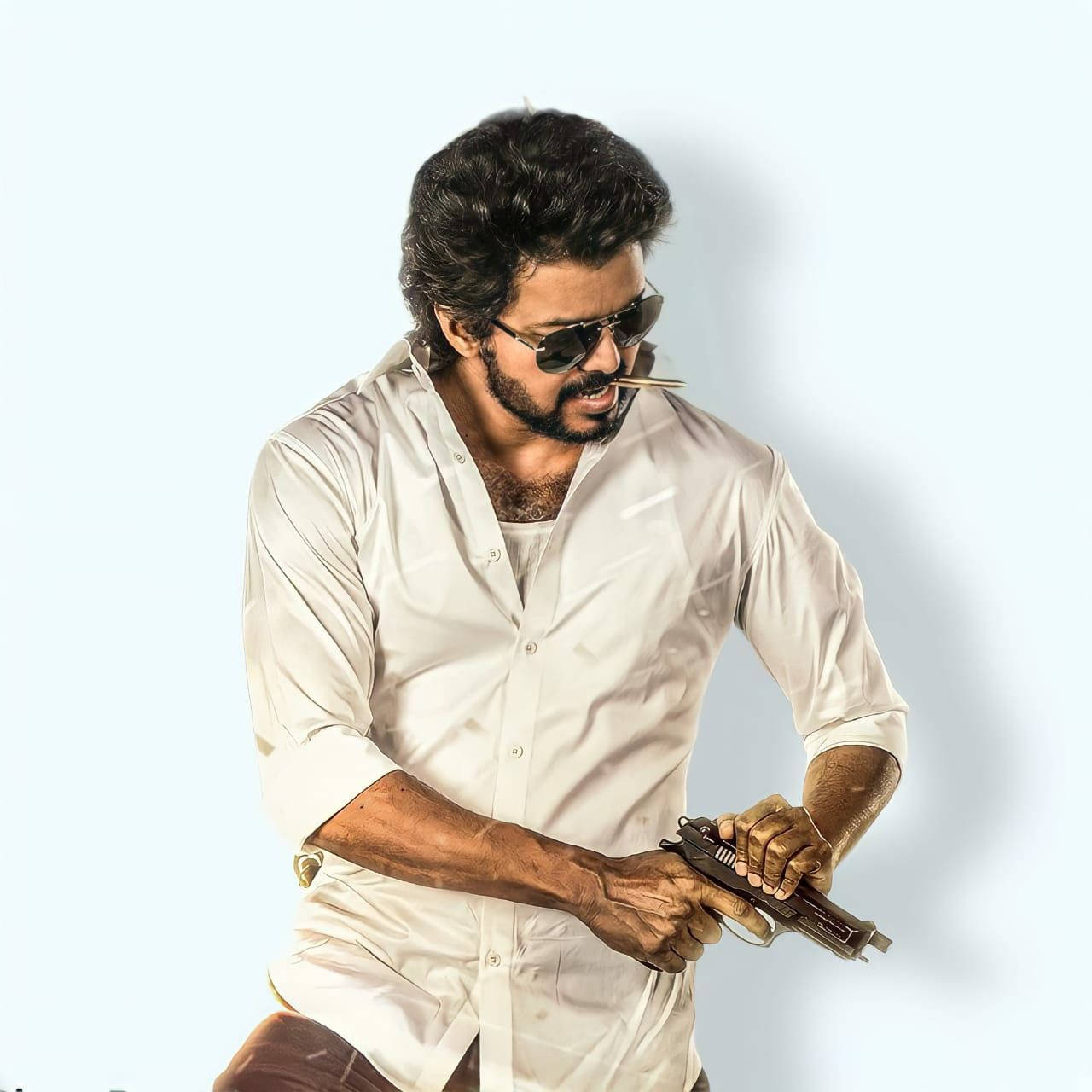 Beast Vijay, white shirt, sunglasses, HD Desktop Wallpaper