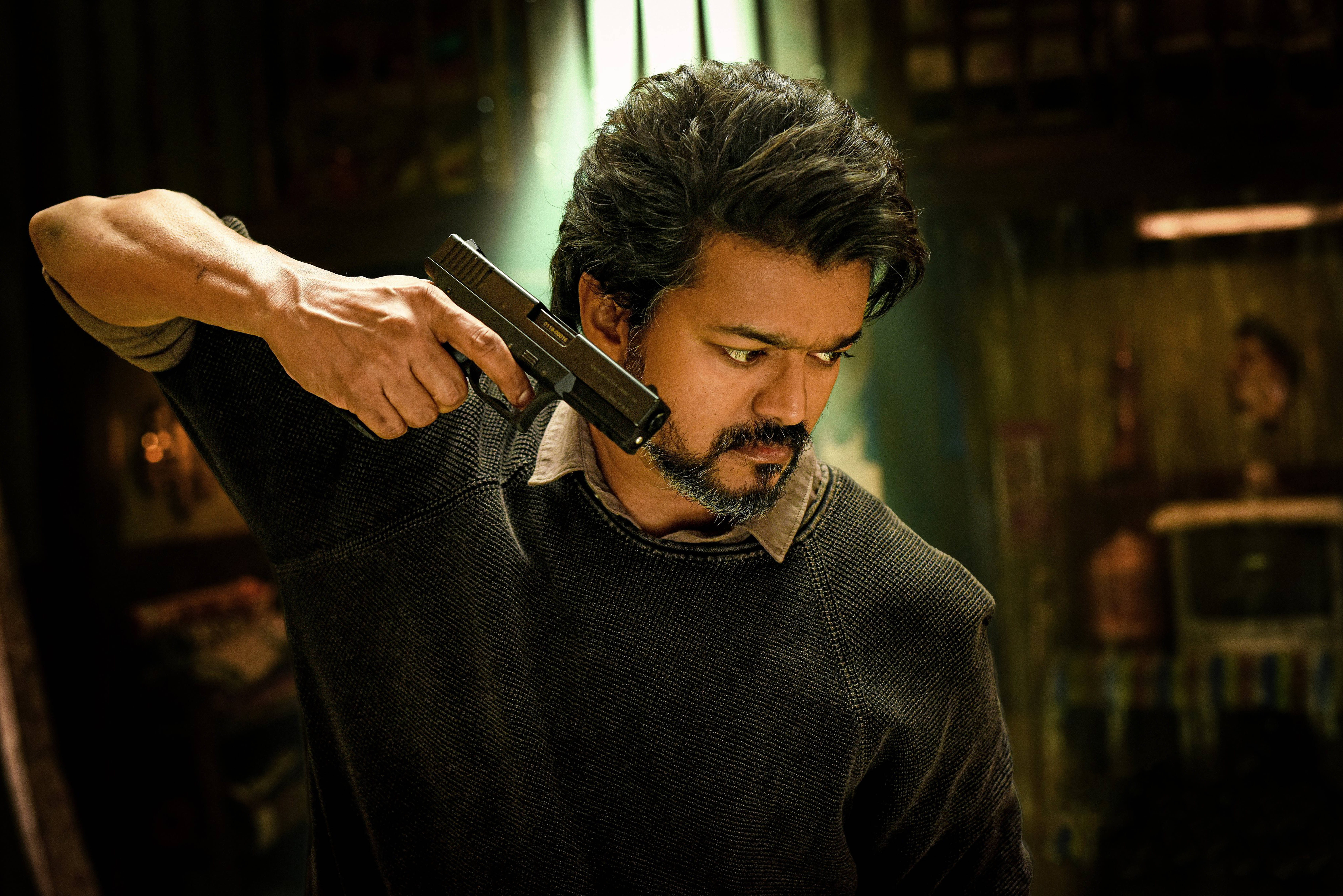 Beast Vijay, gun, temple, 5K Desktop Wallpaper