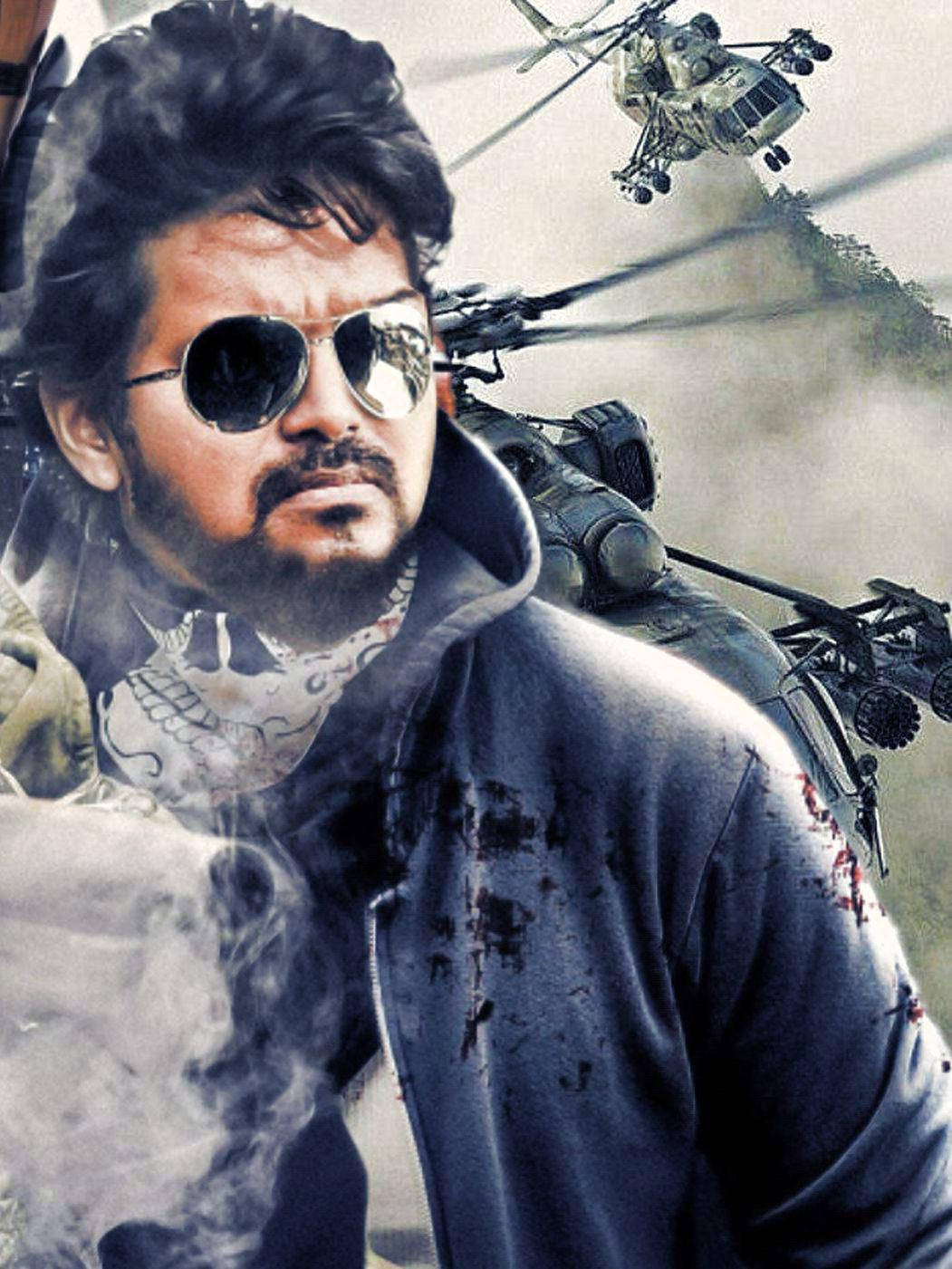 Beast Vijay, aviator sunglasses, skull tattoo, HD Phone Wallpaper