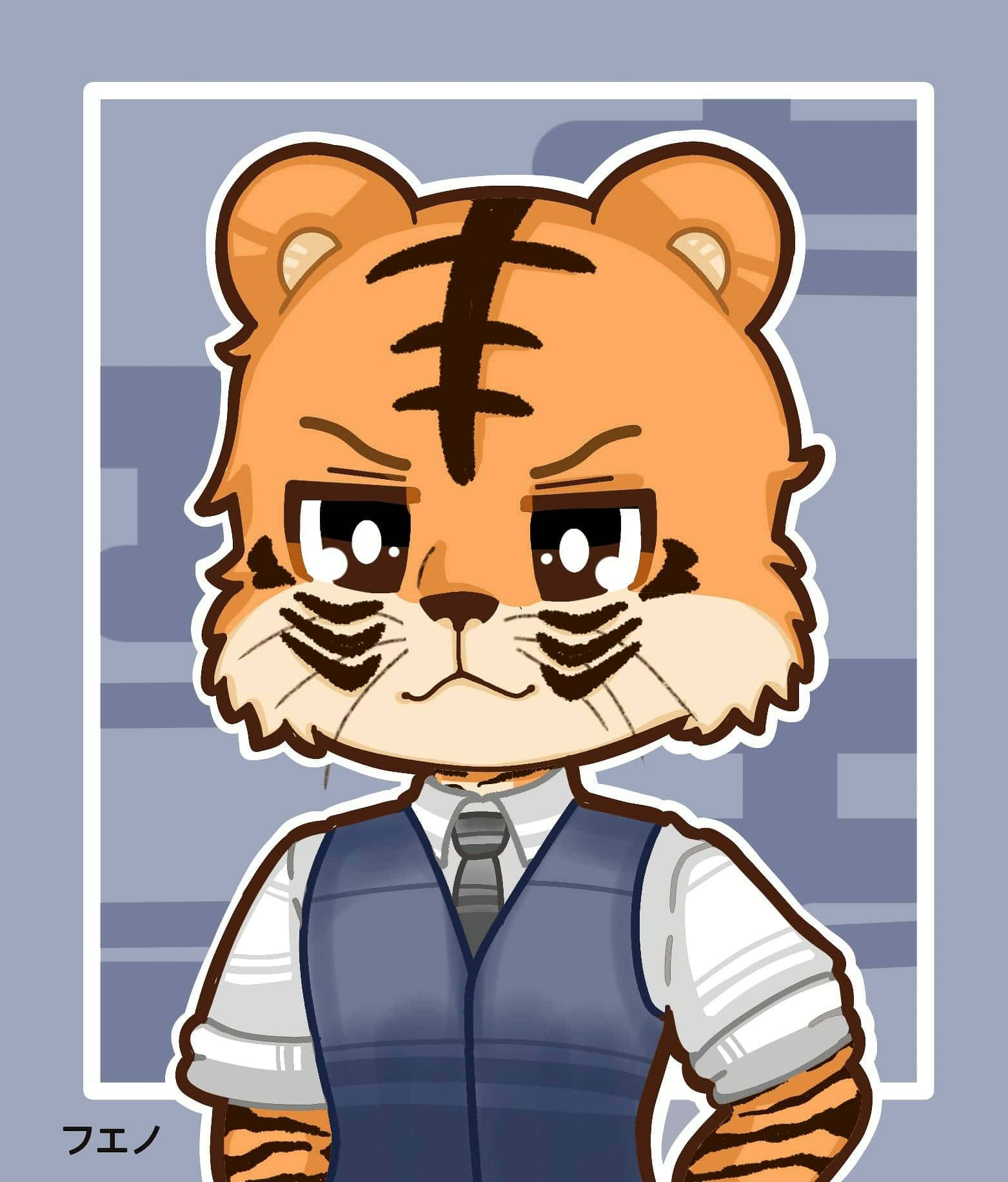 Beastars Bill, tiger, blue vest, HD Phone Wallpaper