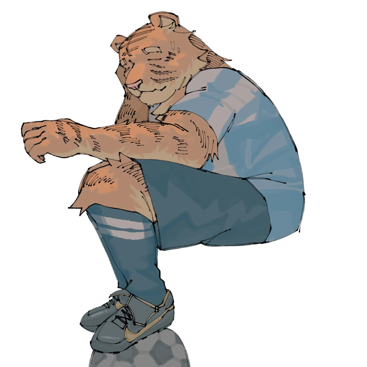 Beastars Bill, tiger in human form, soccer ball, HD Desktop Wallpaper