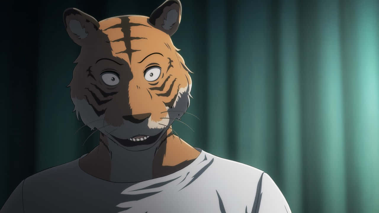 Beastars Bill, tiger mask, dimly lit room, HD Desktop Wallpaper