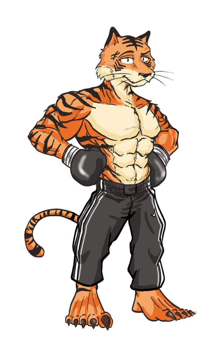 Beastars Bill, anthropomorphic tiger, black track pants, SD Phone Wallpaper