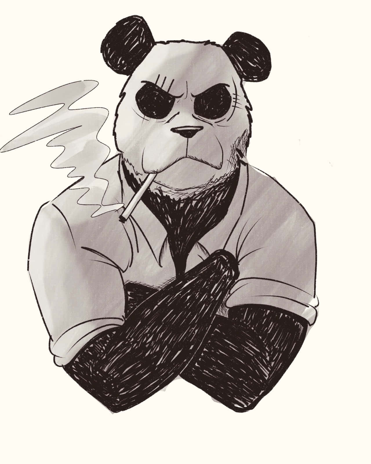 Beastars Gohin, panda, cigarette, HD Phone Wallpaper