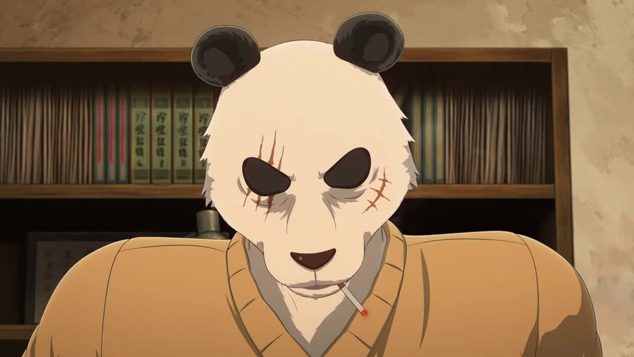 Beastars Gohin, panda-headed anime character, stitched eyes, HD Desktop Wallpaper