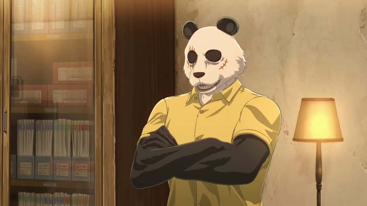Beastars Gohin, panda character, yellow shirt, HD Desktop Wallpaper