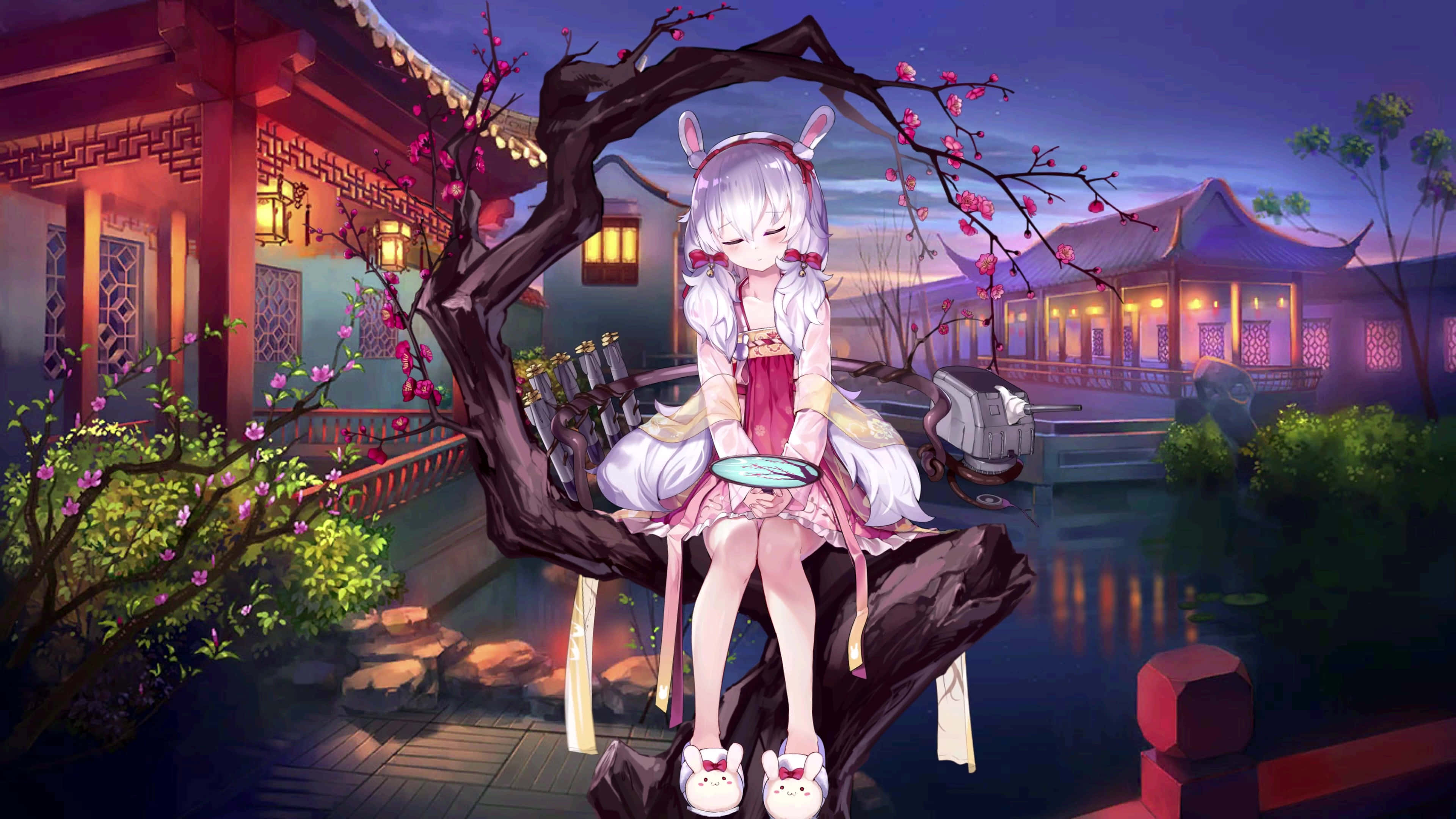 Haru, Beastars, cherry tree branch, 4K Desktop Wallpaper