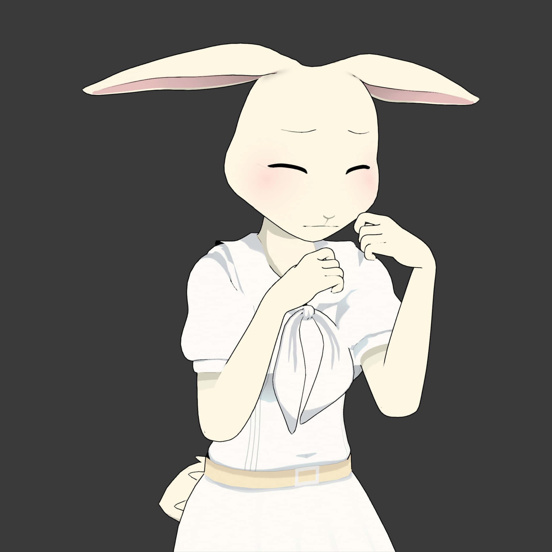 Beastars Haru, white dress, blush cheeks, Full HD Desktop Wallpaper