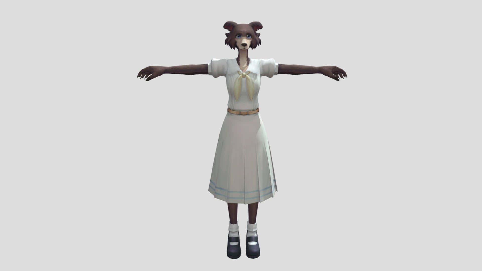 Beastars Juno, anthropomorphic bear girl, white school uniform, Full HD Desktop Wallpaper