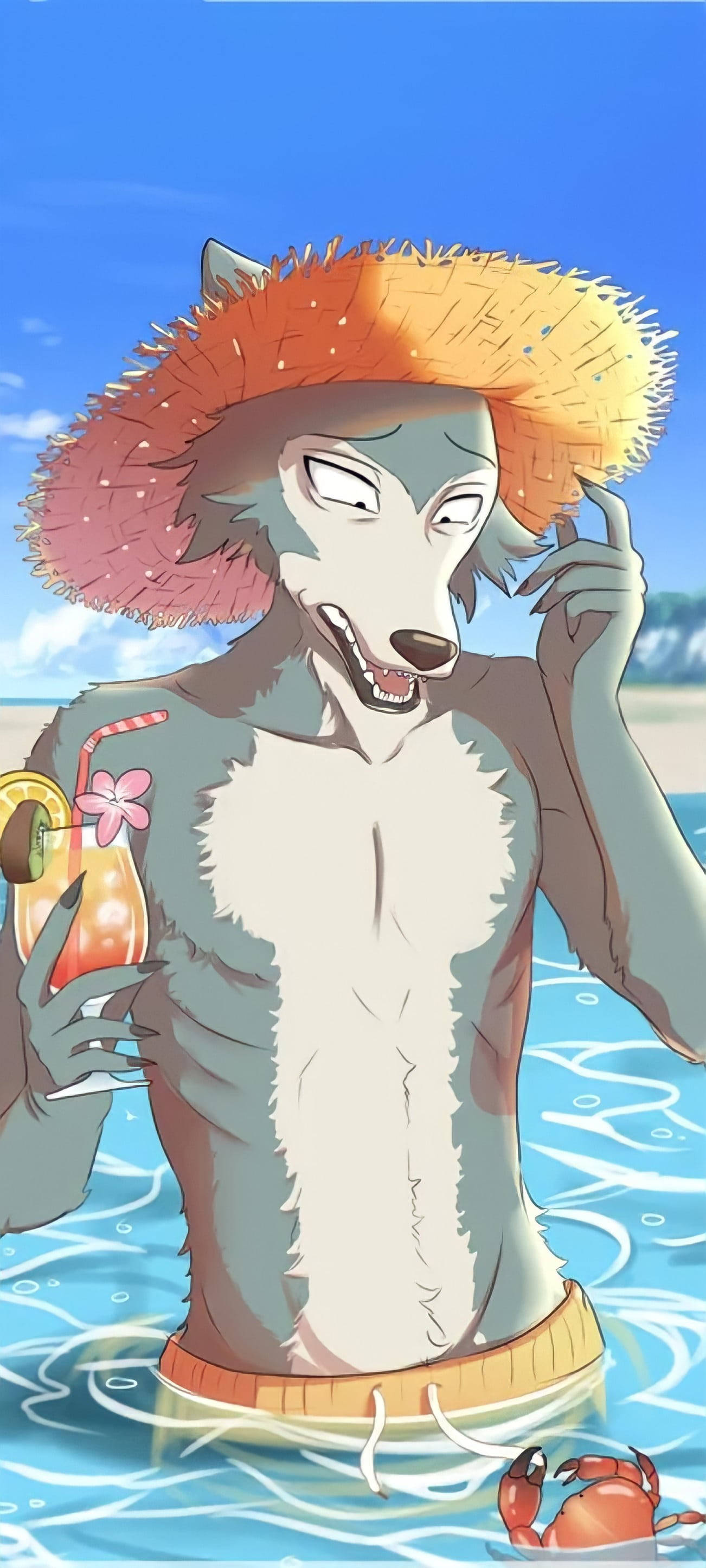 Beastars, Legoshi, beach, 2K Phone Wallpaper