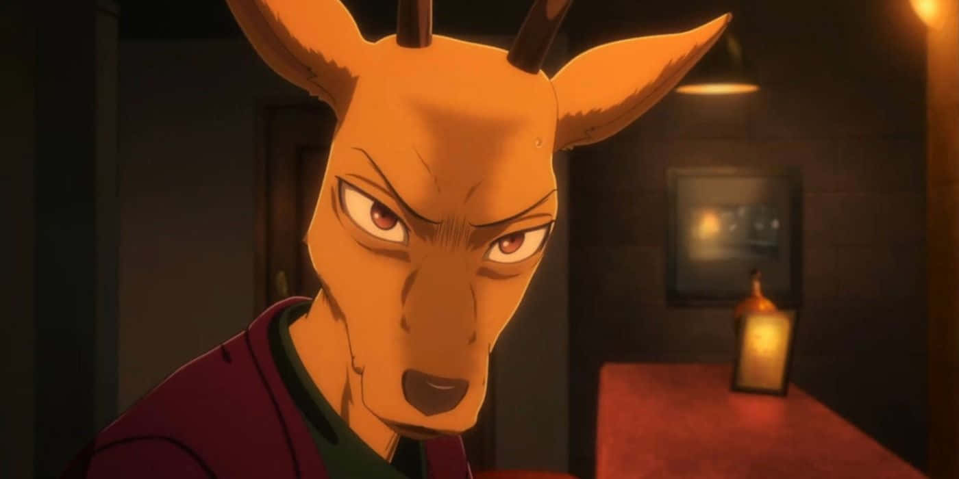 Beastars Louis, angry anthropomorphic deer, glowing red eyes, HD Desktop Wallpaper