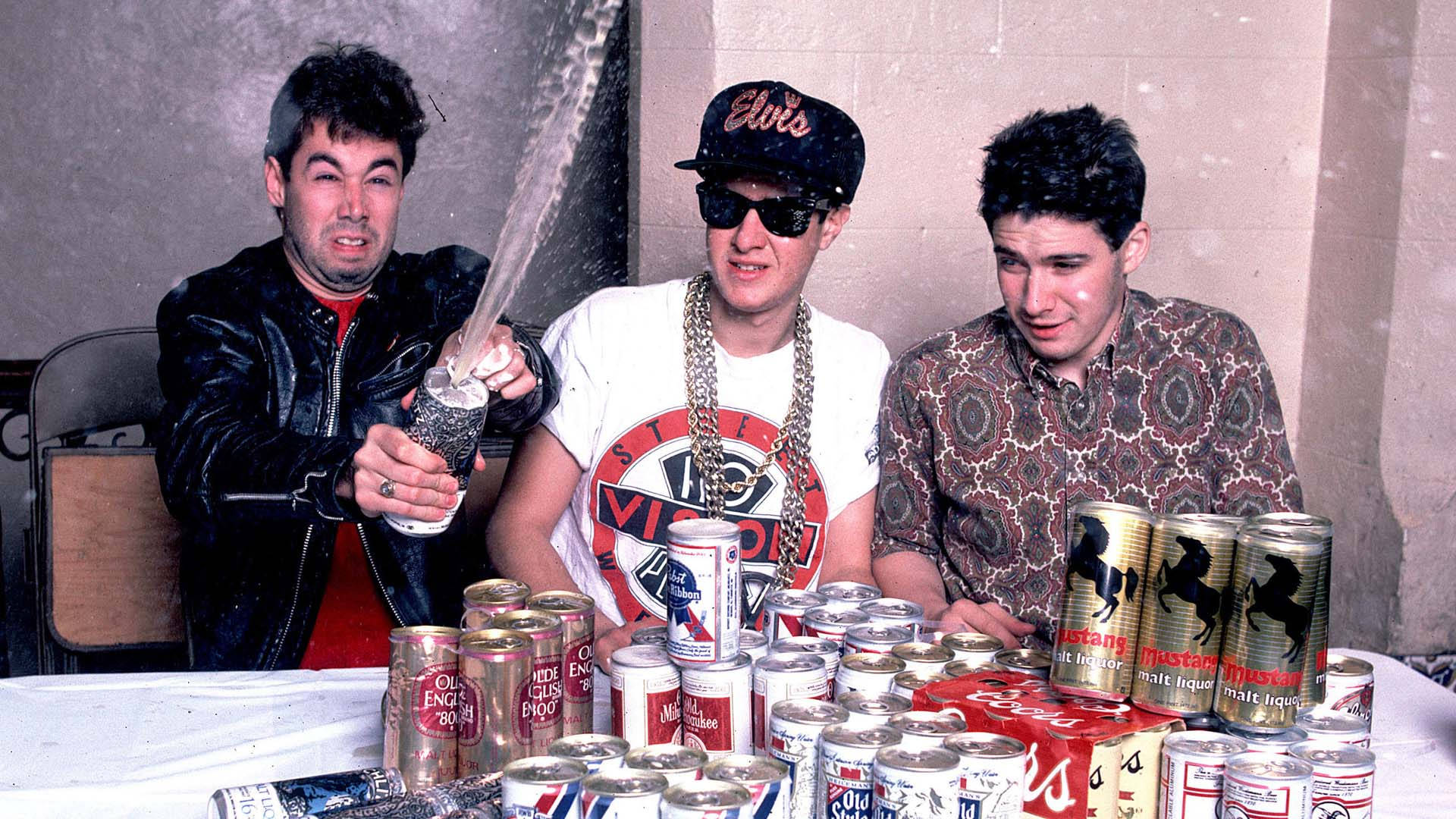 Beastie Boys, 1980s attire, champagne, Full HD Desktop Wallpaper