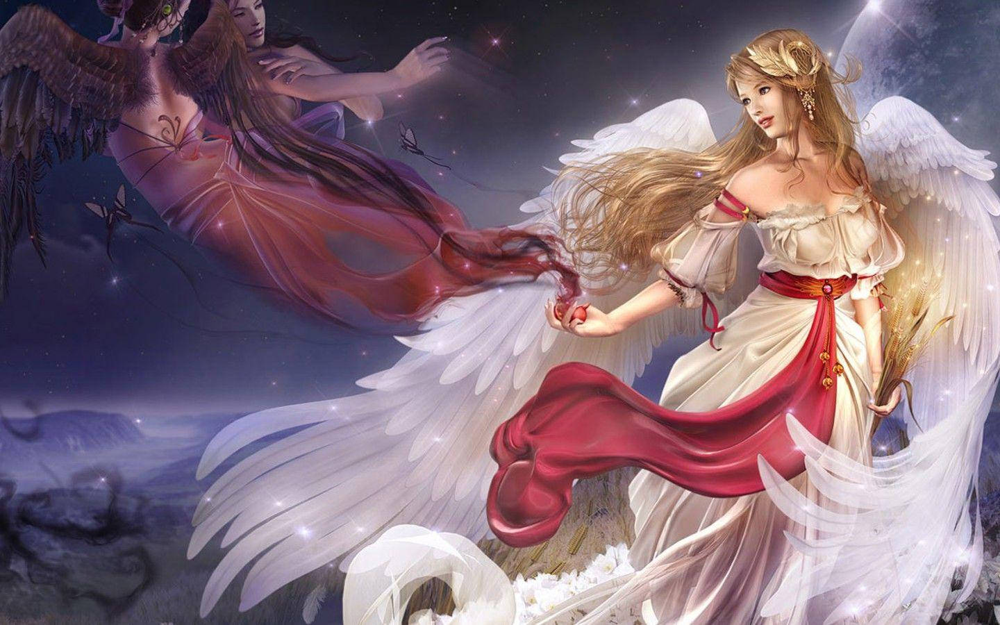 Beautiful Angels, ethereal angels, flowing robes, HD Desktop Wallpaper