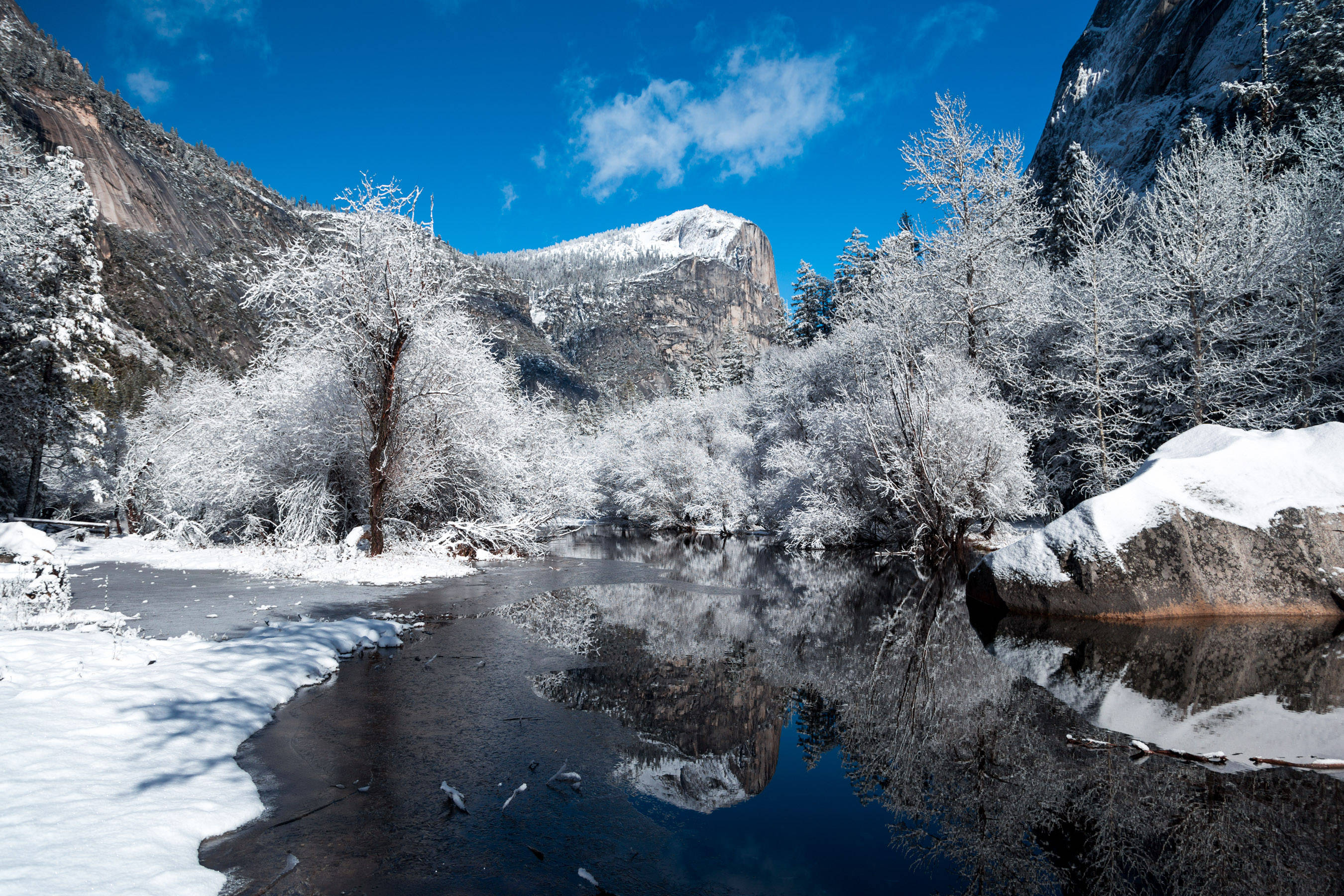 blue sky, winter, snow, 2K Desktop Wallpaper
