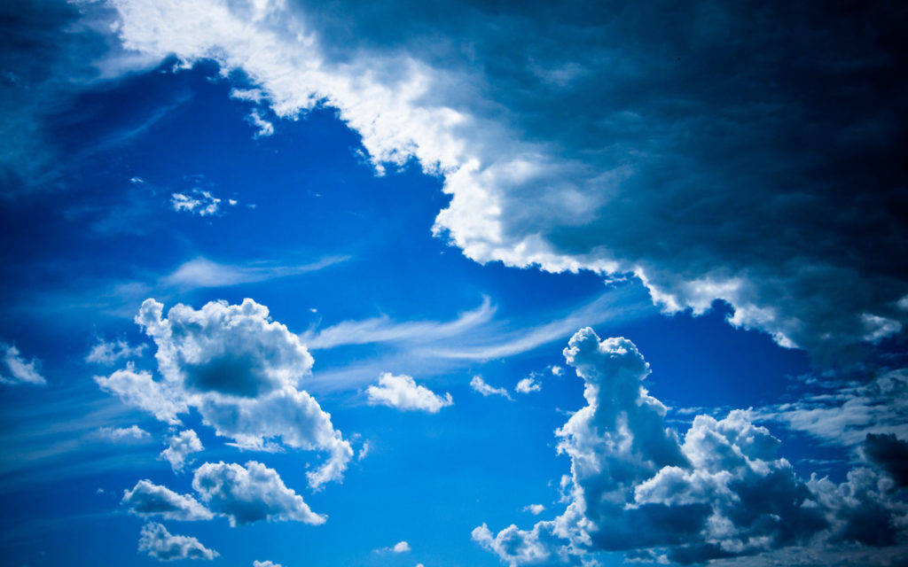 Beautiful Blue, blue sky, overcast, SD Desktop Wallpaper