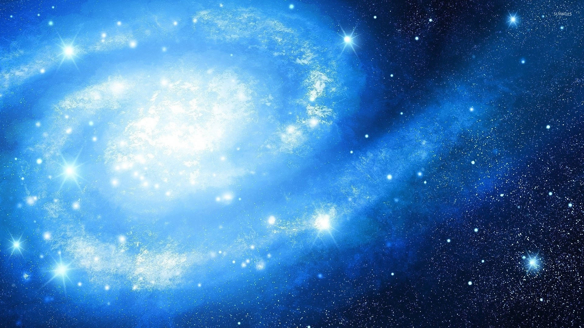 Beautiful Blue, galaxy, spiral galaxy, Full HD Desktop Wallpaper