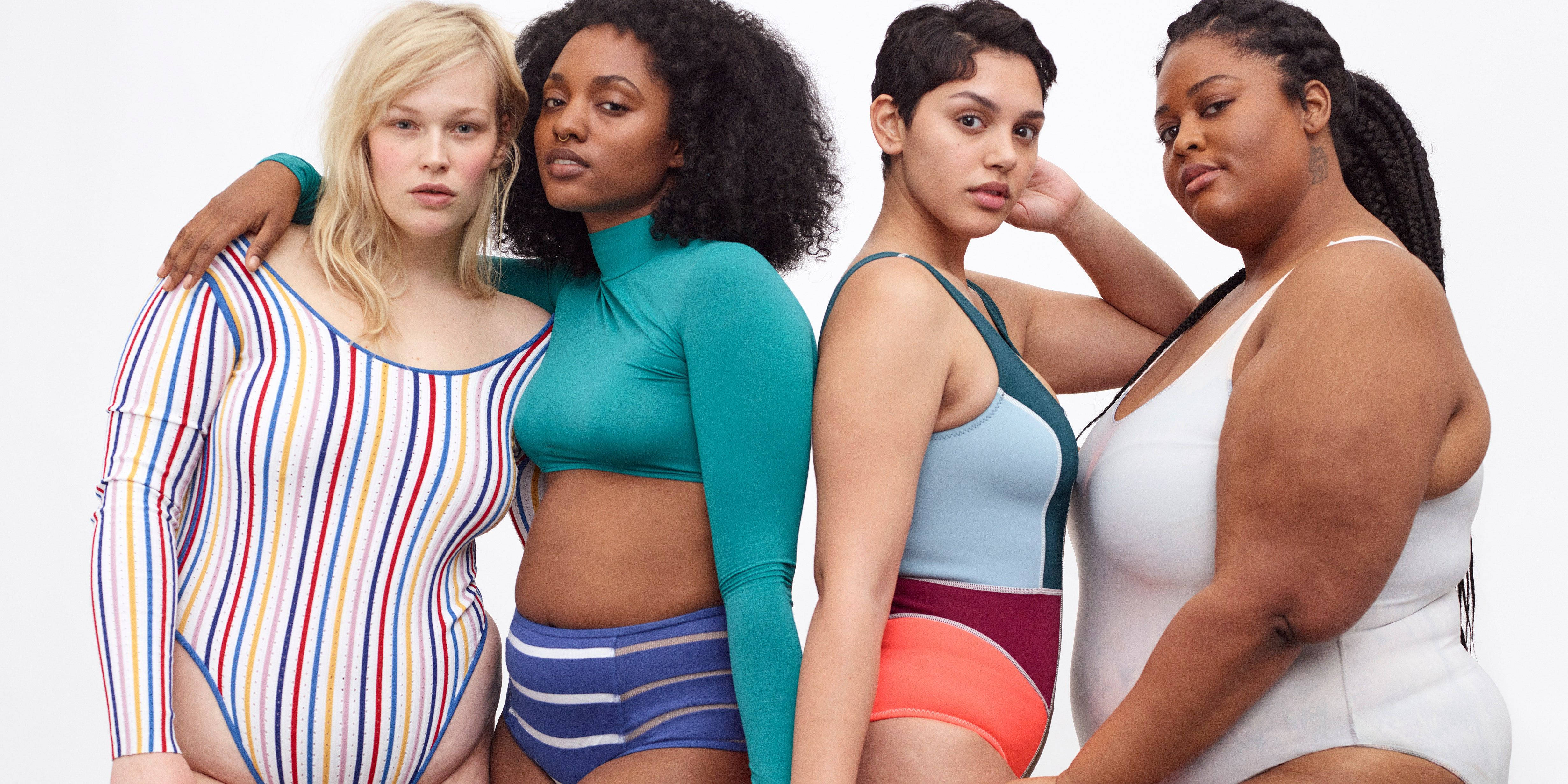women, colorful athletic wear, plain white background, 4K Desktop Wallpaper